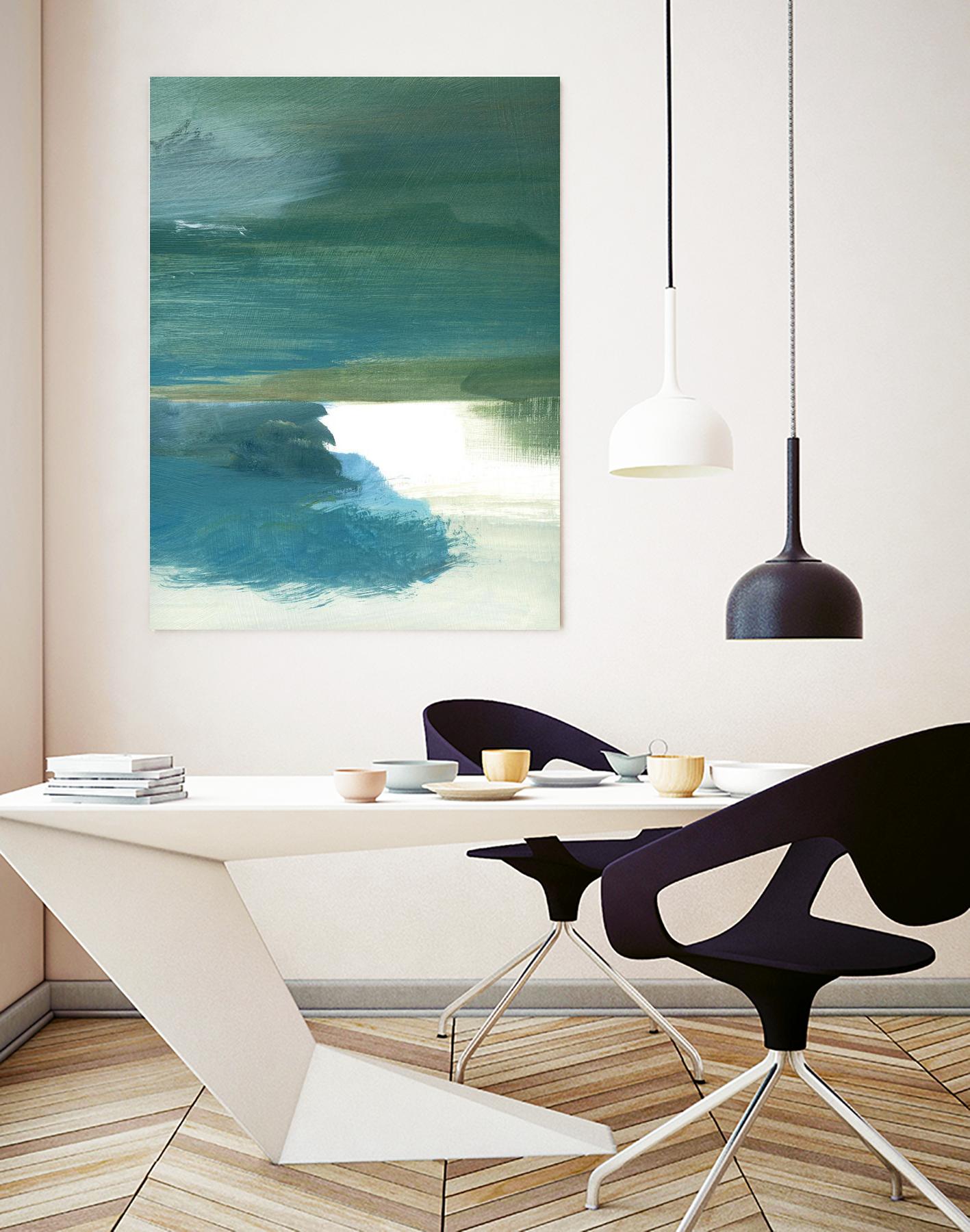 Coastal Seascapes C by THE Studio on GIANT ART - green abstract print beach house