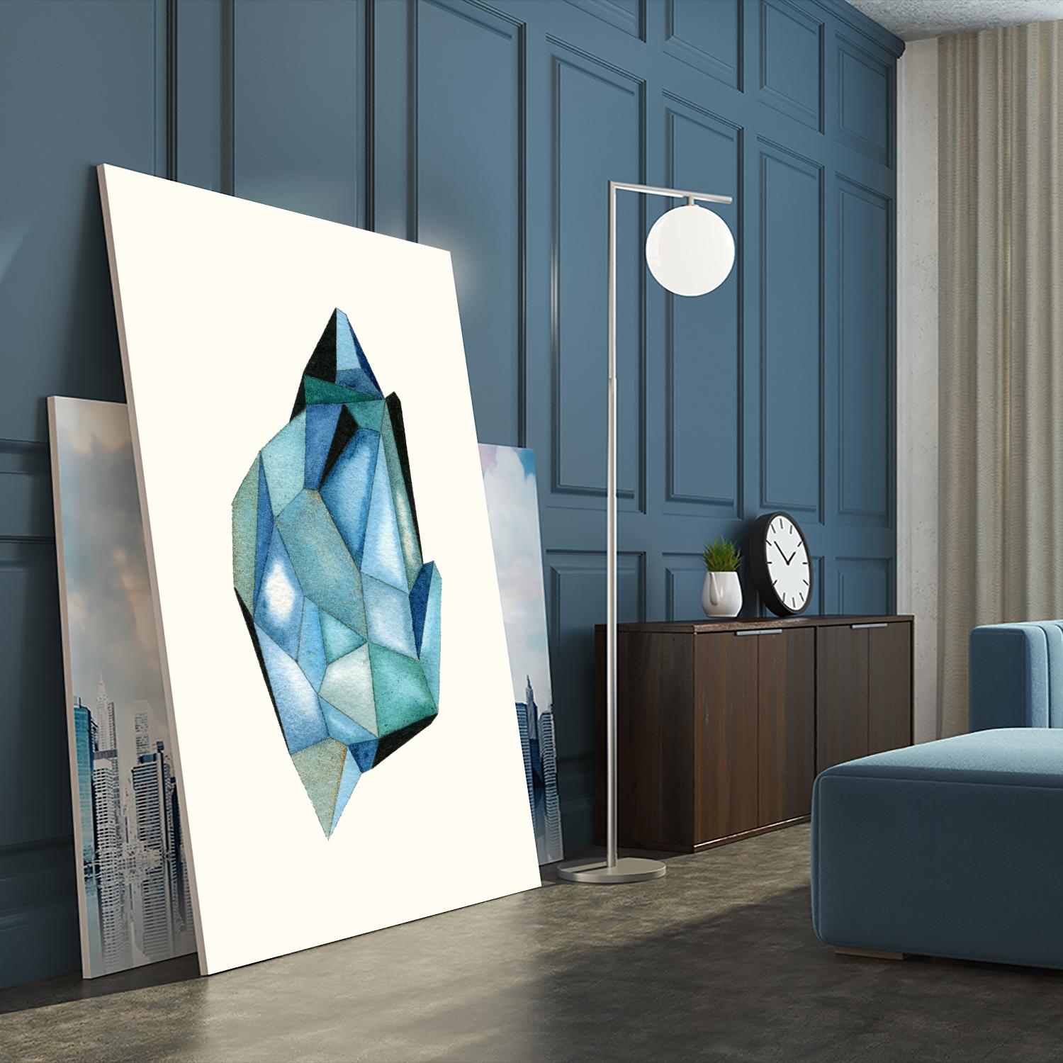 Faceted Gem C by Natasha Marie on GIANT ART - blue abstract
