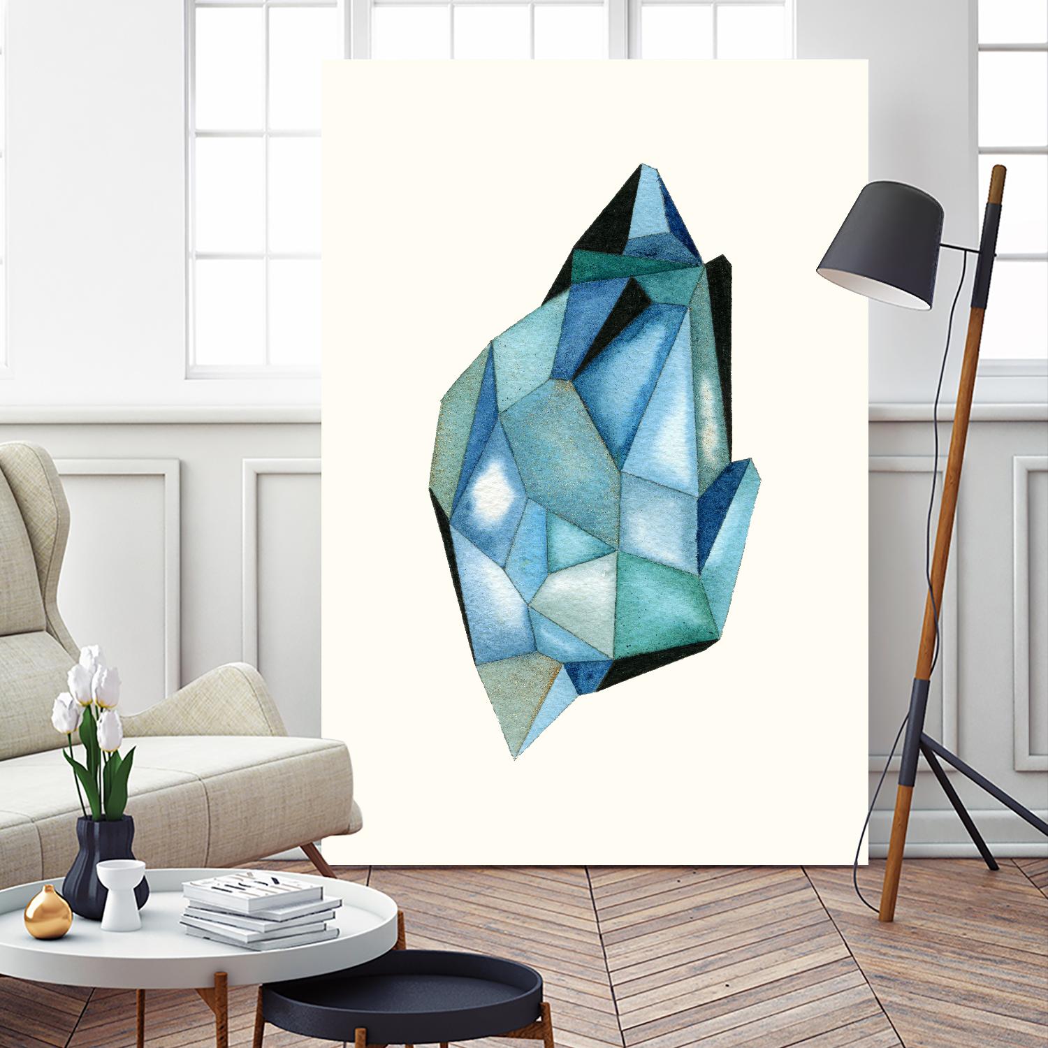 Faceted Gem C by Natasha Marie on GIANT ART - blue abstract