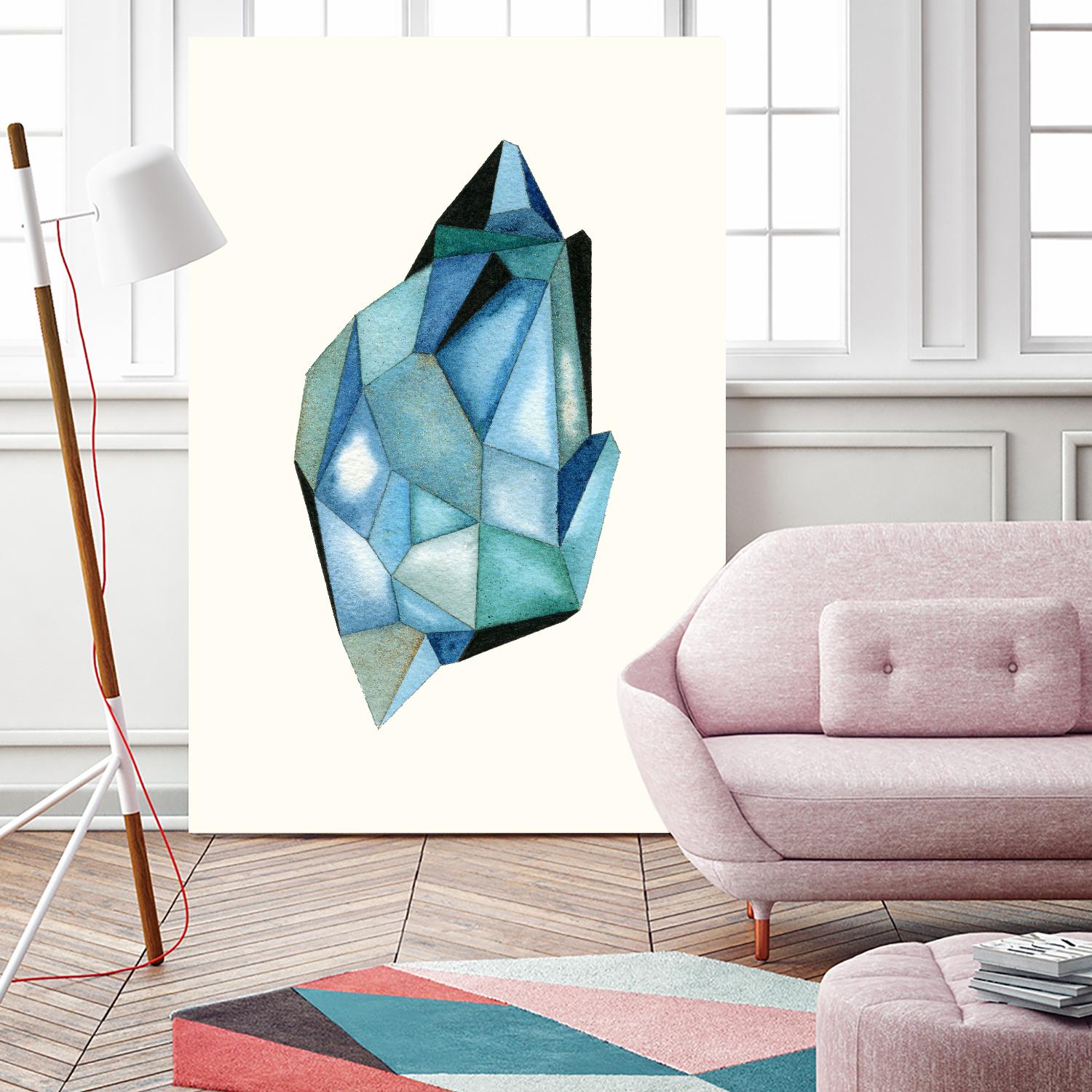 Faceted Gem C by Natasha Marie on GIANT ART - blue abstract
