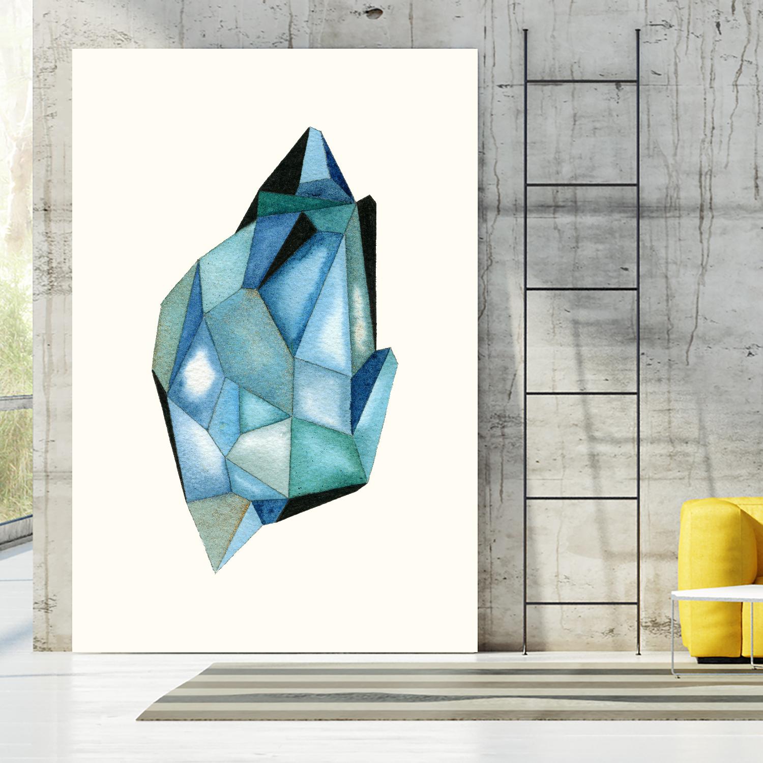 Faceted Gem C by Natasha Marie on GIANT ART - blue abstract