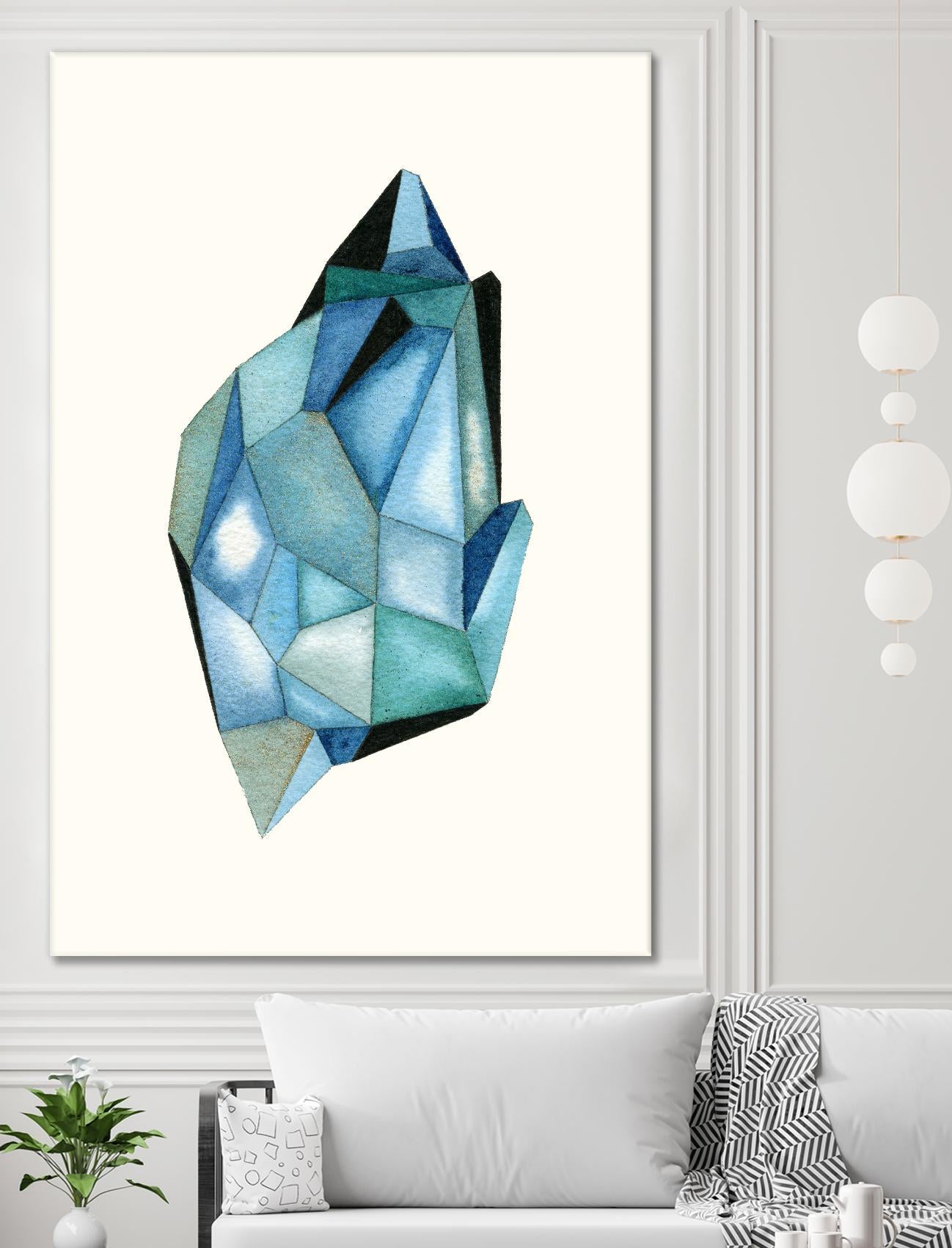 Faceted Gem C by Natasha Marie on GIANT ART - blue abstract