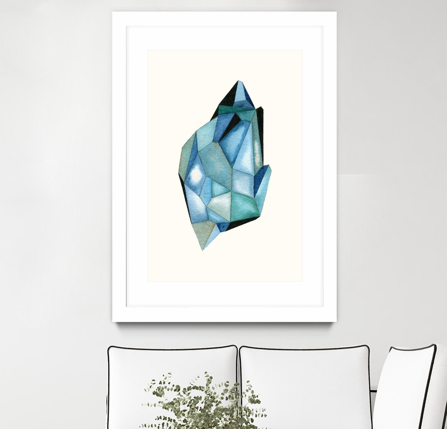 Faceted Gem C by Natasha Marie on GIANT ART - blue abstract