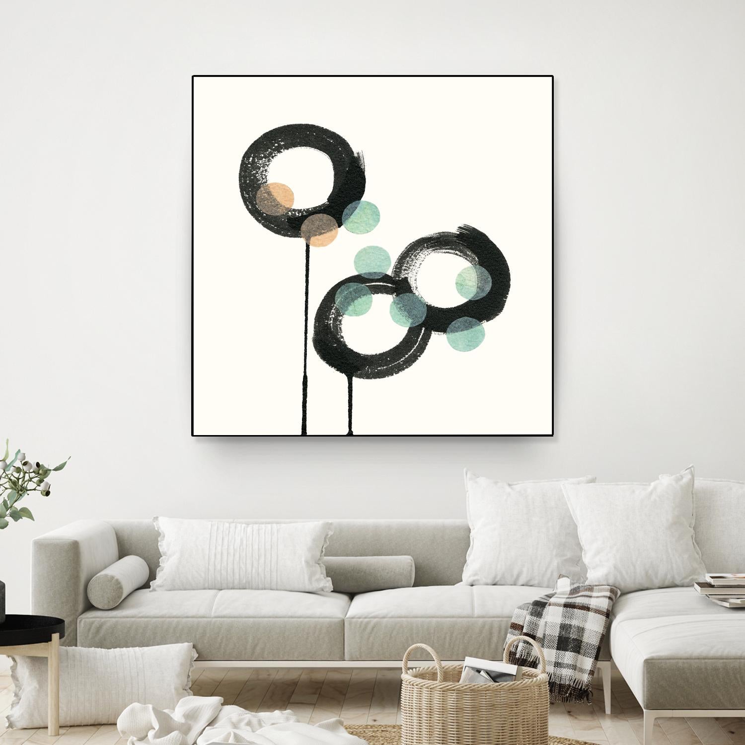 Zen Circles D by Natasha Marie on GIANT ART - green abstract