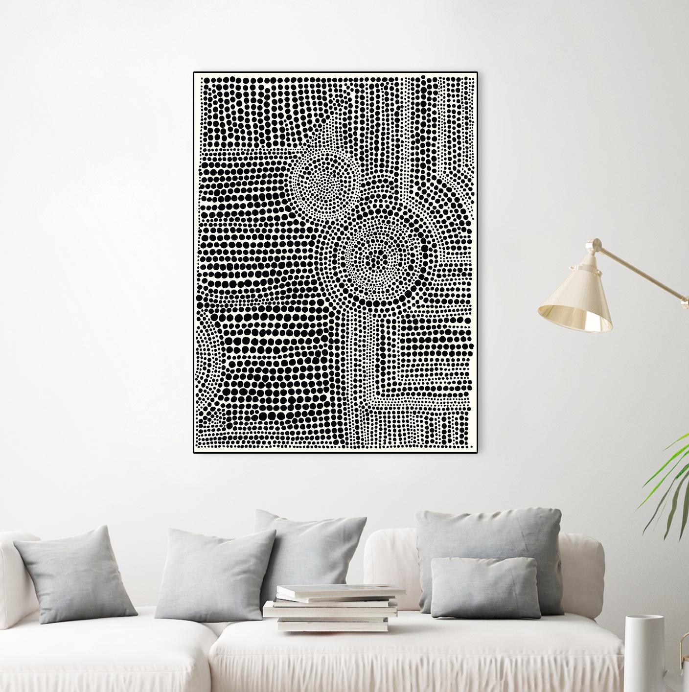 Clustered Dots A by Natasha Marie on GIANT ART - white black & white dots