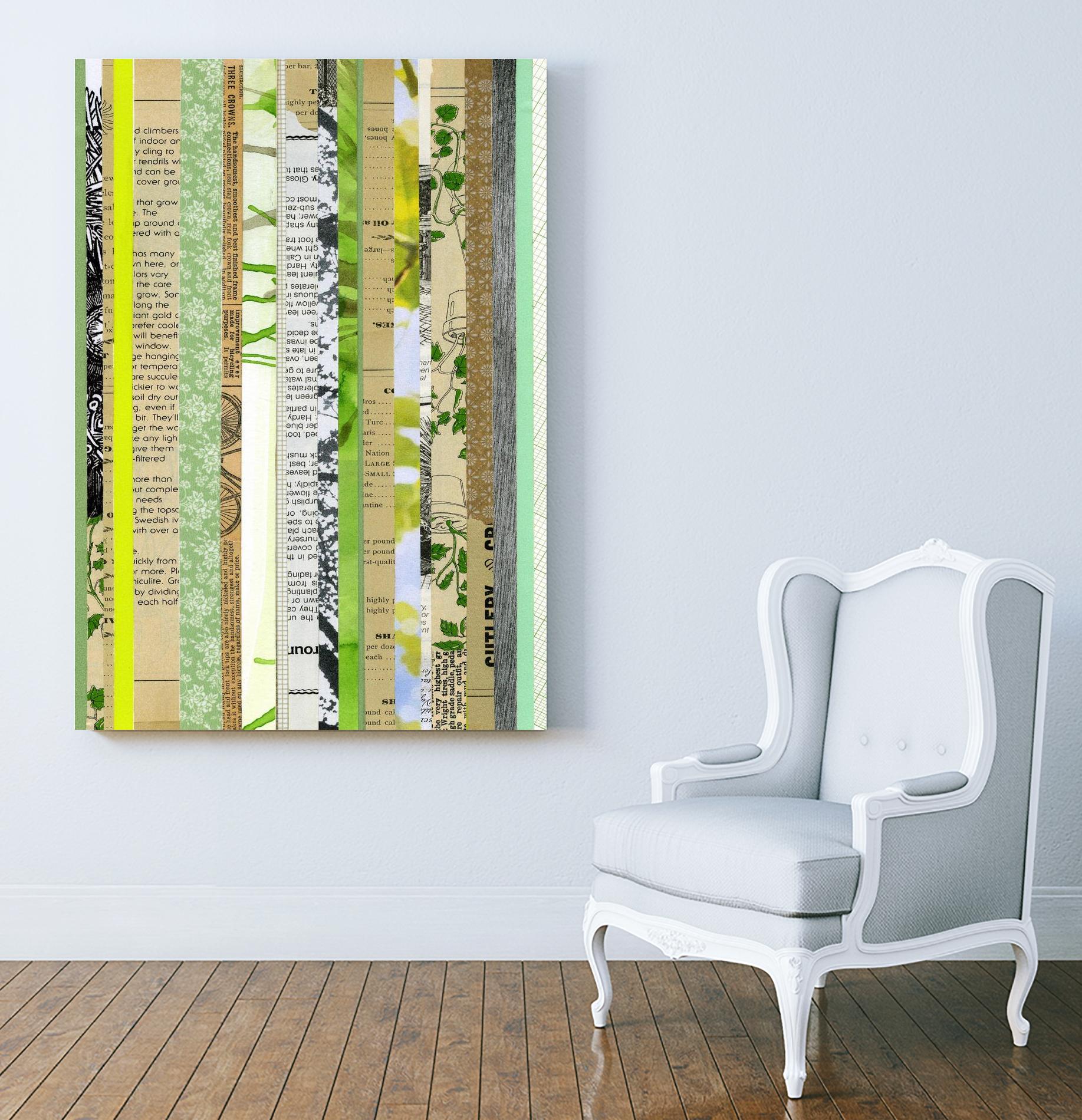 Paper Strip Collage C by Natasha Marie on GIANT ART - green abstract