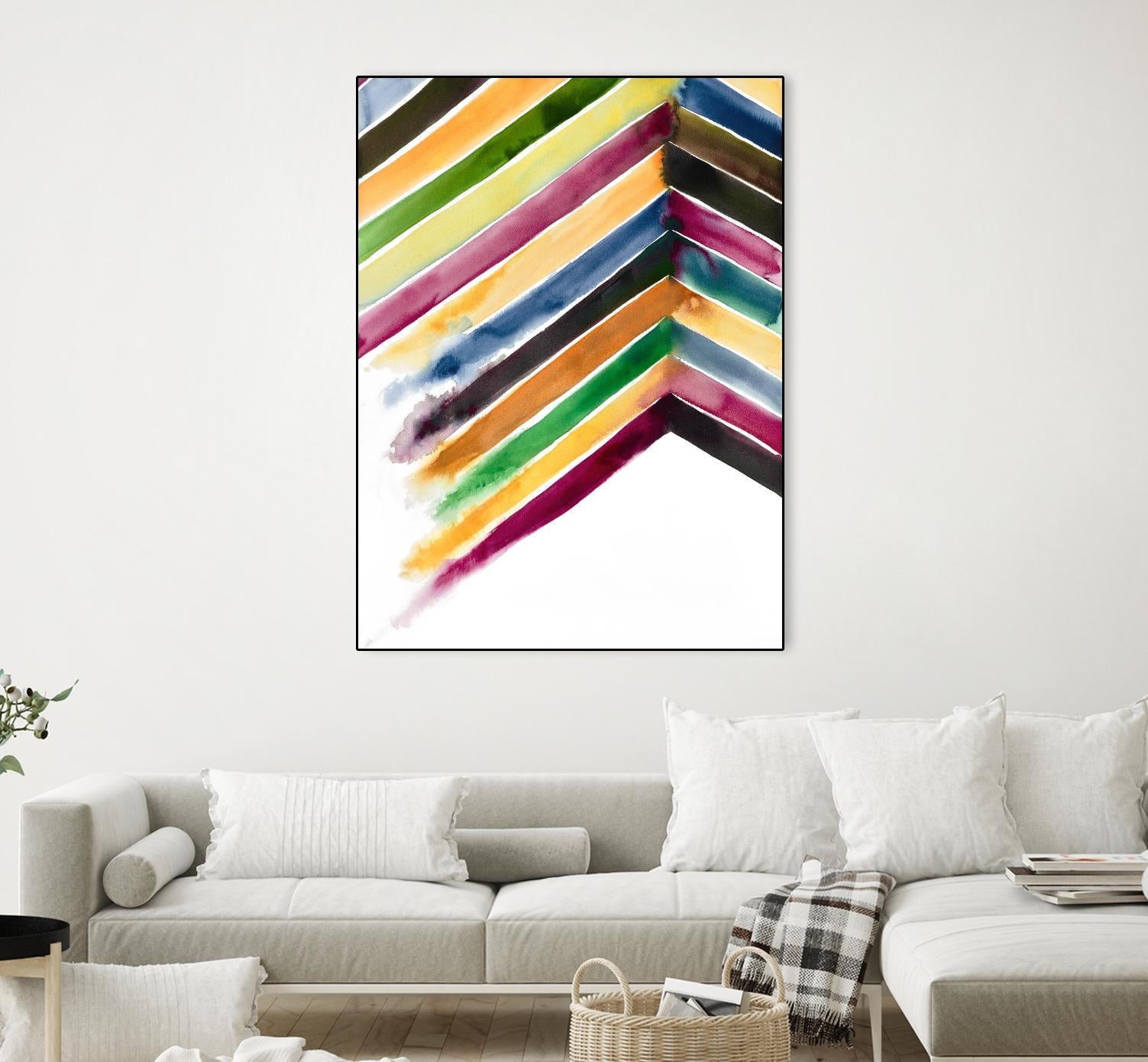 Inky Stripes 1 by Gordon, Ben Gordon on GIANT ART - green abstracts watercolor