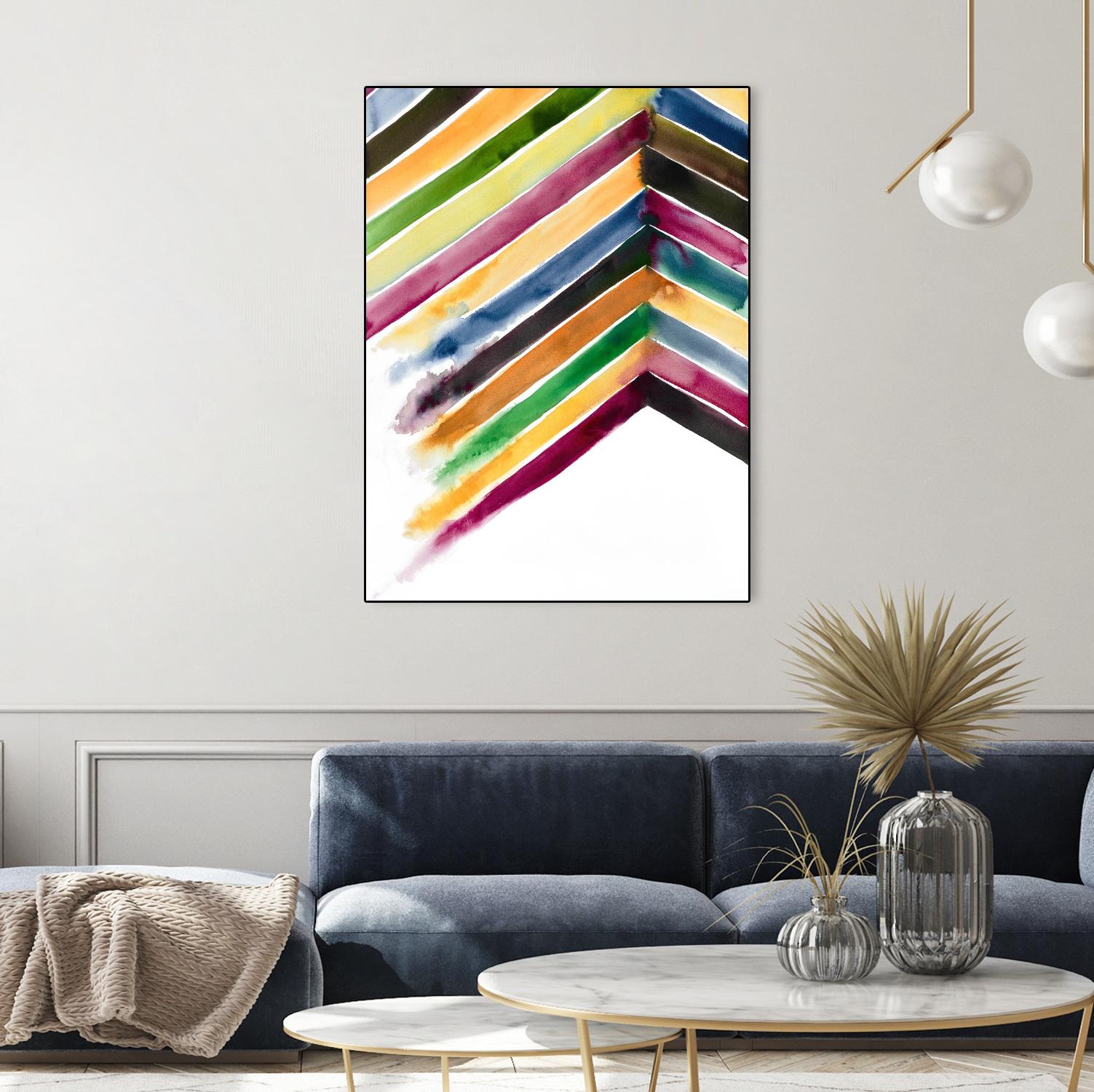 Inky Stripes 1 by Gordon, Ben Gordon on GIANT ART - green abstracts watercolor