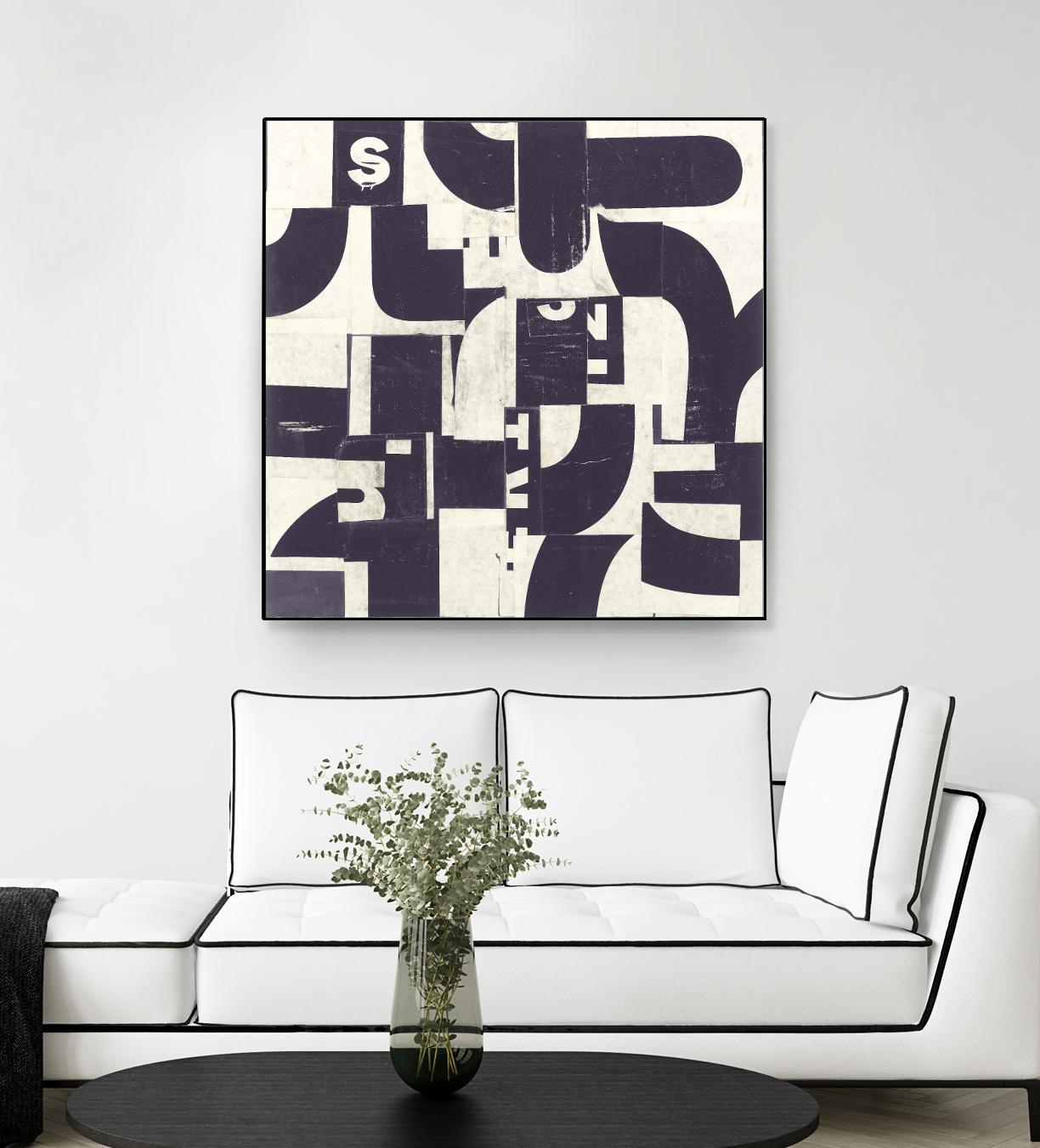 Collaged Letters Purple D by JB Hall on GIANT ART - white abstract