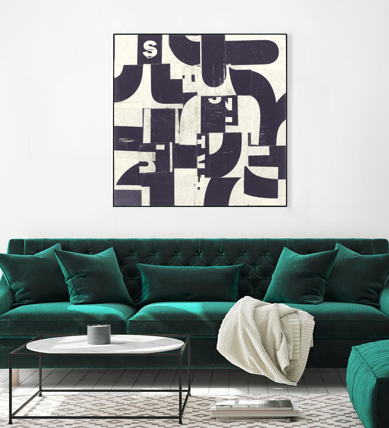 Collaged Letters Purple D by JB Hall on GIANT ART - white abstract