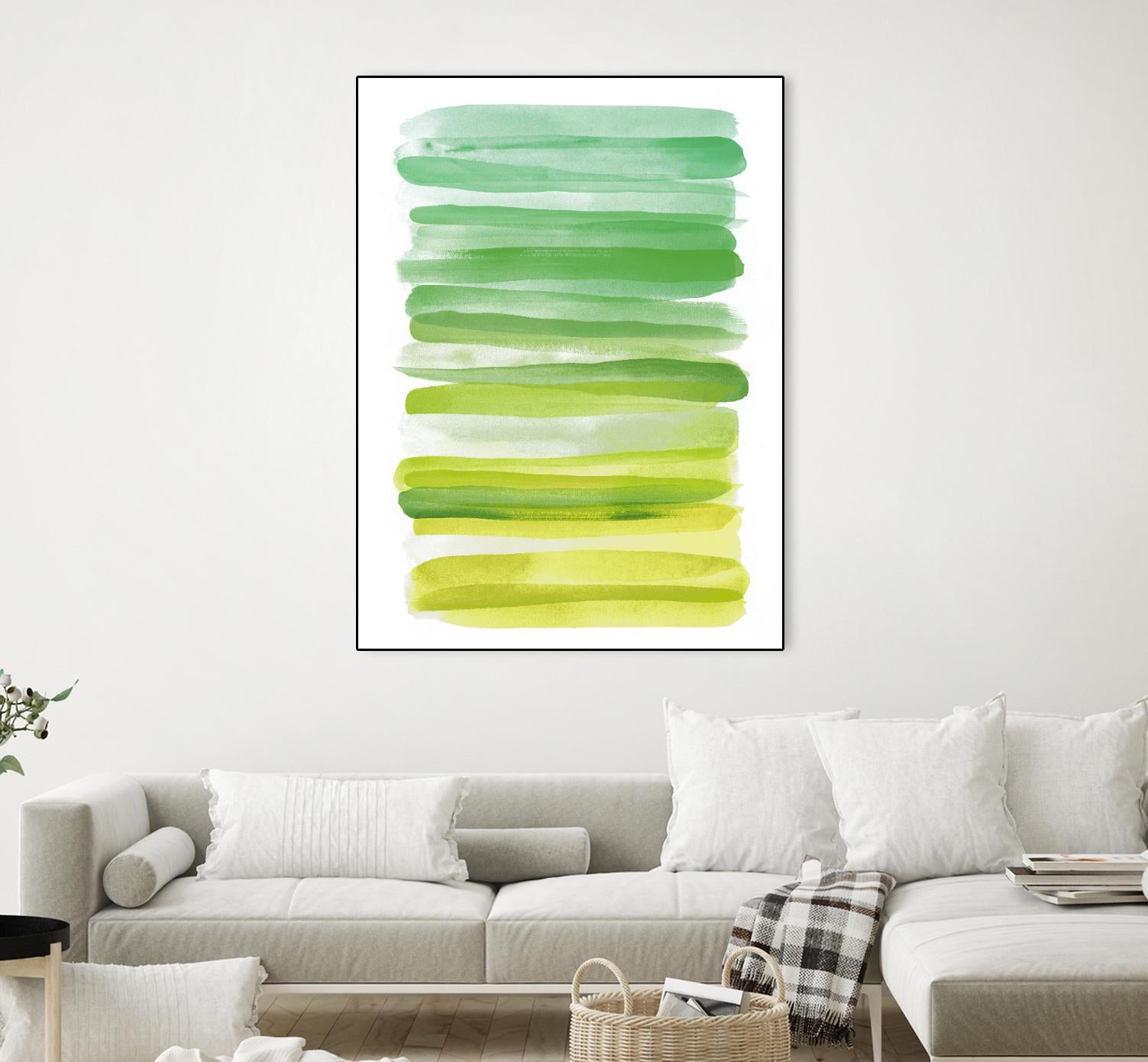 Watercolor Stripes D by THE Studio on GIANT ART - white abstract
