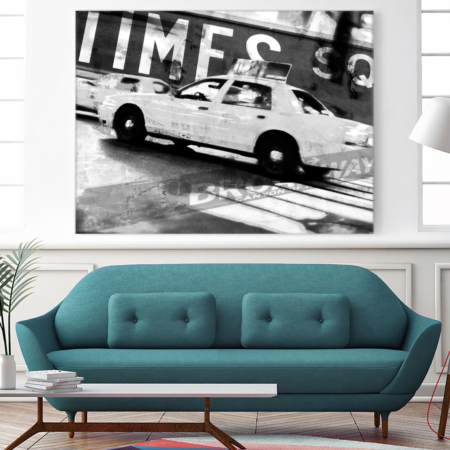 Times Square Taxi 2 by GI ArtLab on GIANT ART - black city scene
