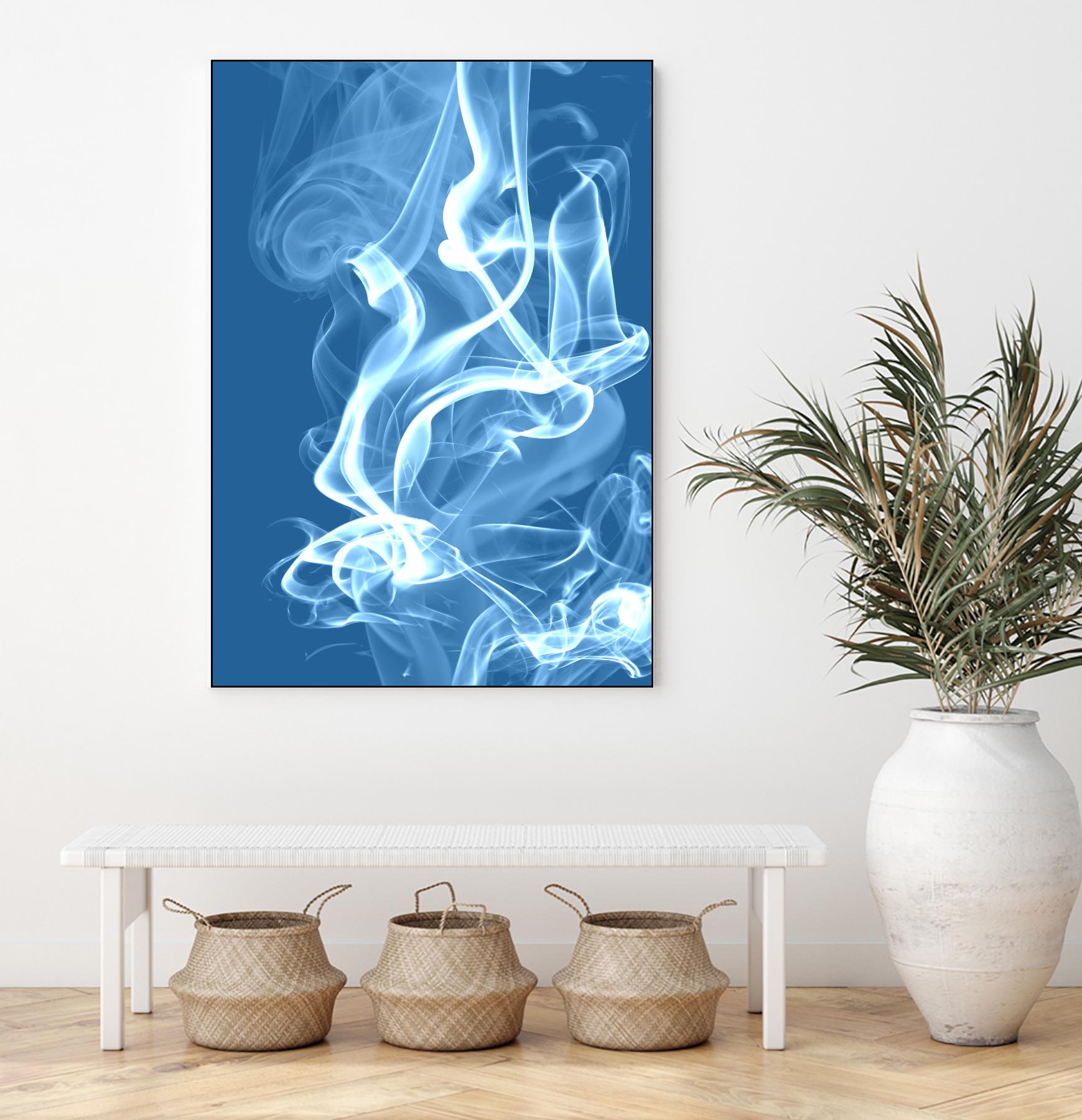 Cyan Smoke by GI ArtLab on GIANT ART - white abstract