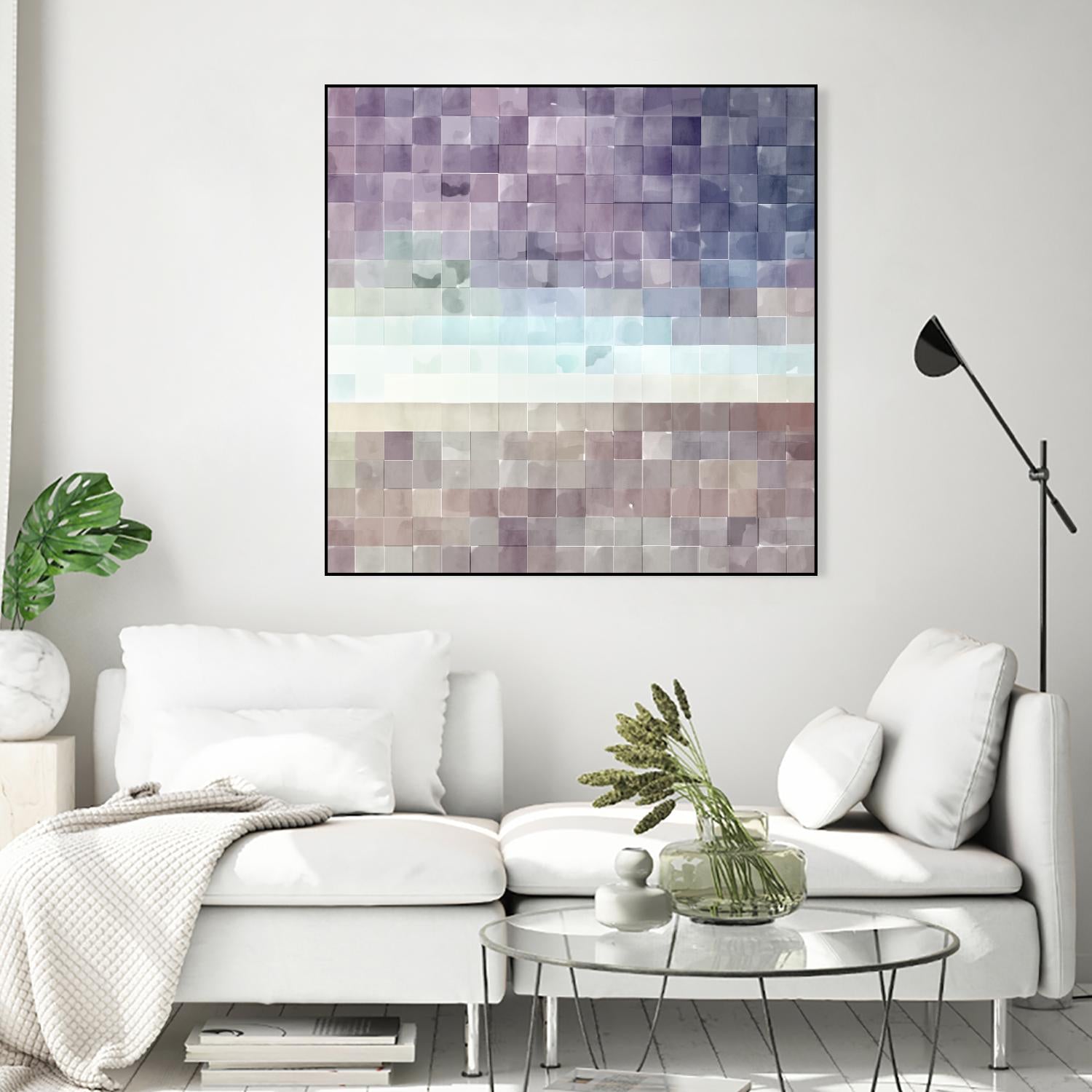 Gridded Watercolor Landscape B by THE Studio on GIANT ART - blue abstract