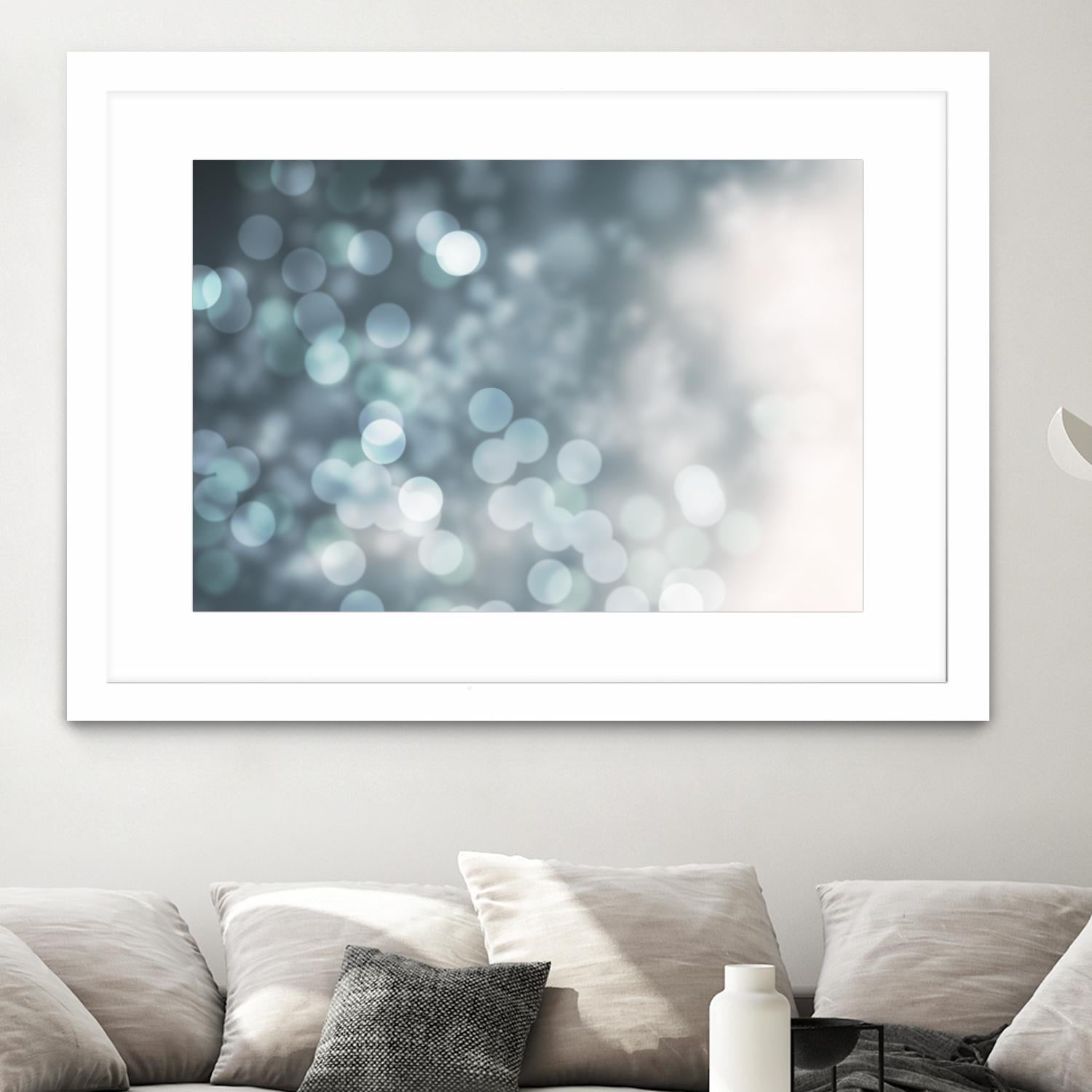 Dreamy Bokeh Midnight by THE Studio on GIANT ART - white abstract