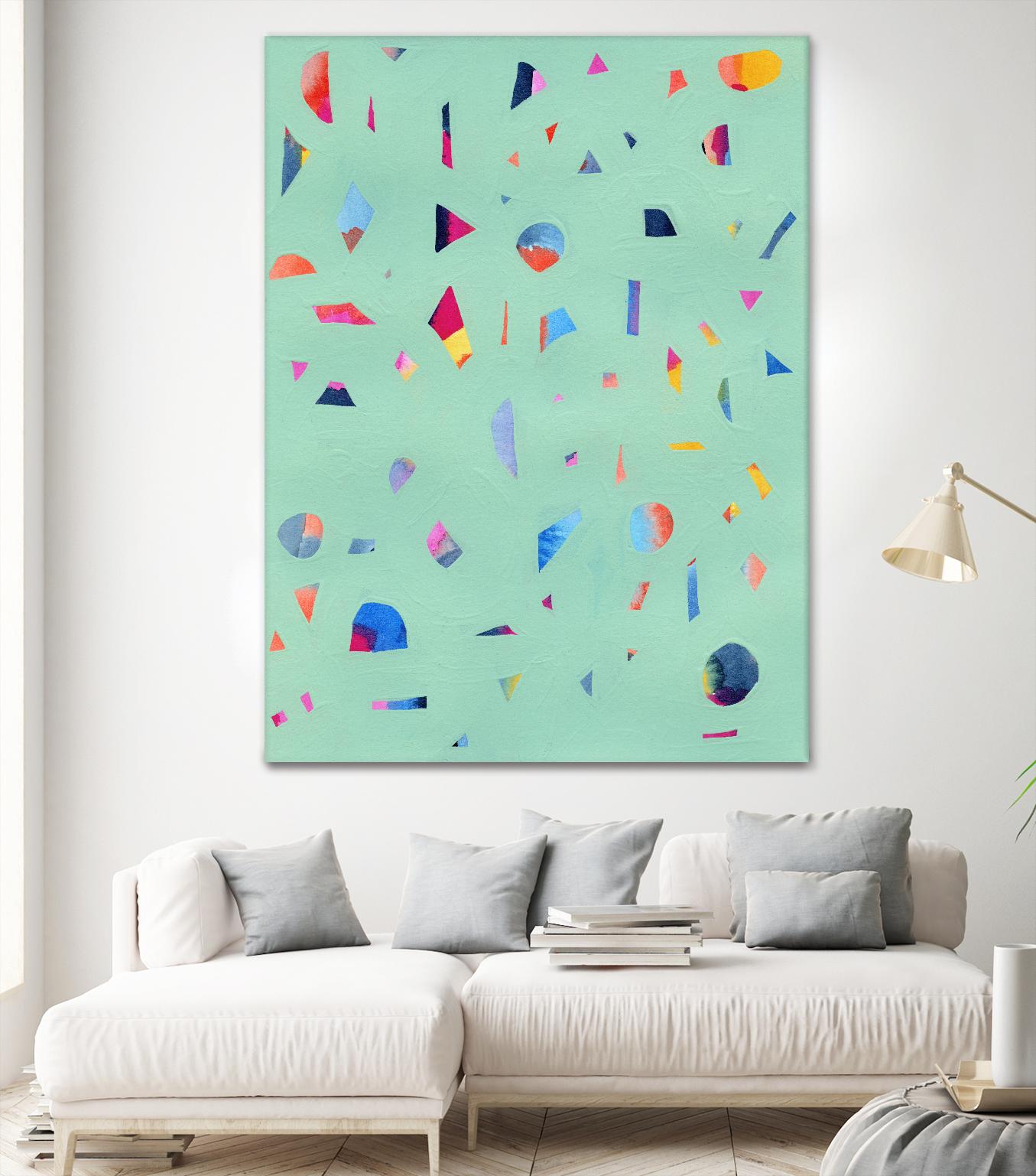 Confetti 1 by Erin Lin on GIANT ART - turquoise abstract