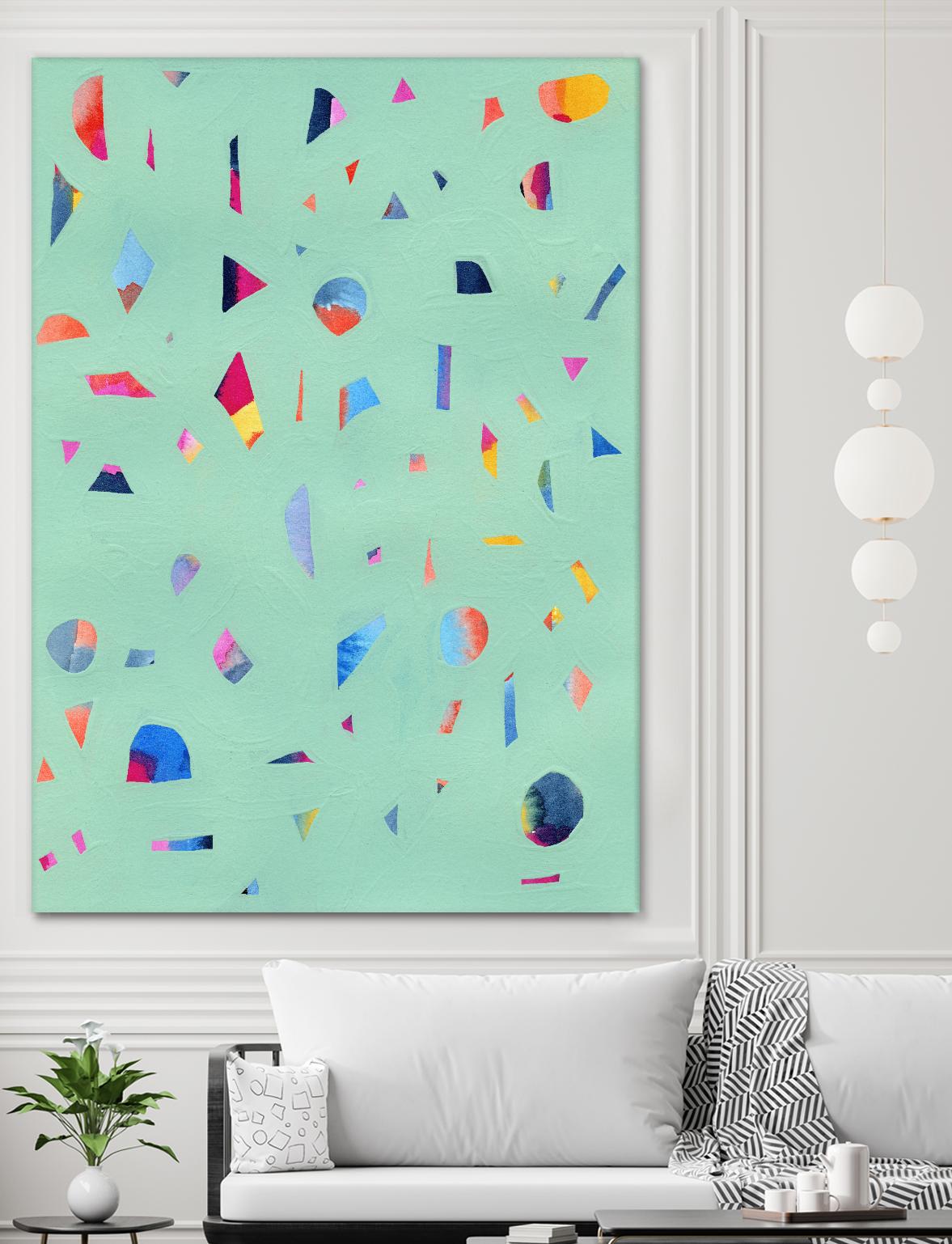 Confetti 1 by Erin Lin on GIANT ART - turquoise abstract