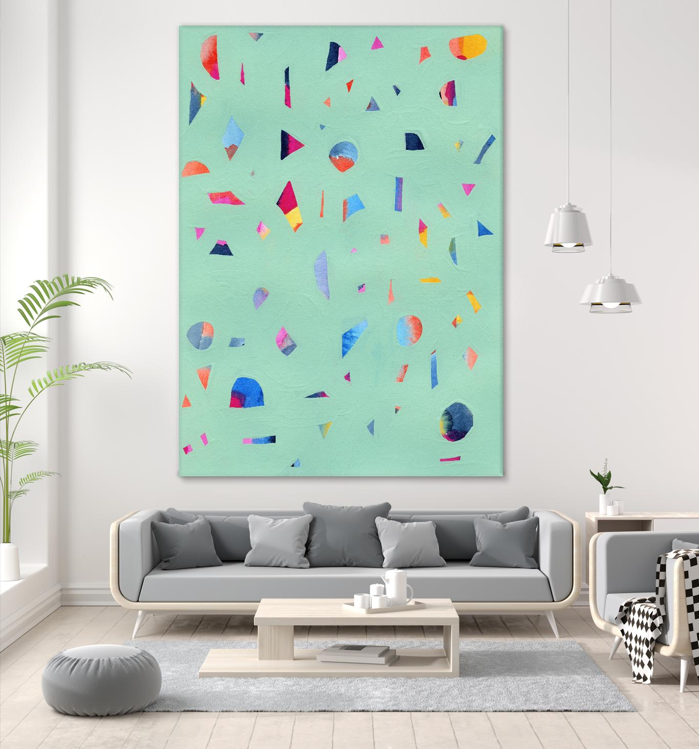 Confetti 1 by Erin Lin on GIANT ART - turquoise abstract