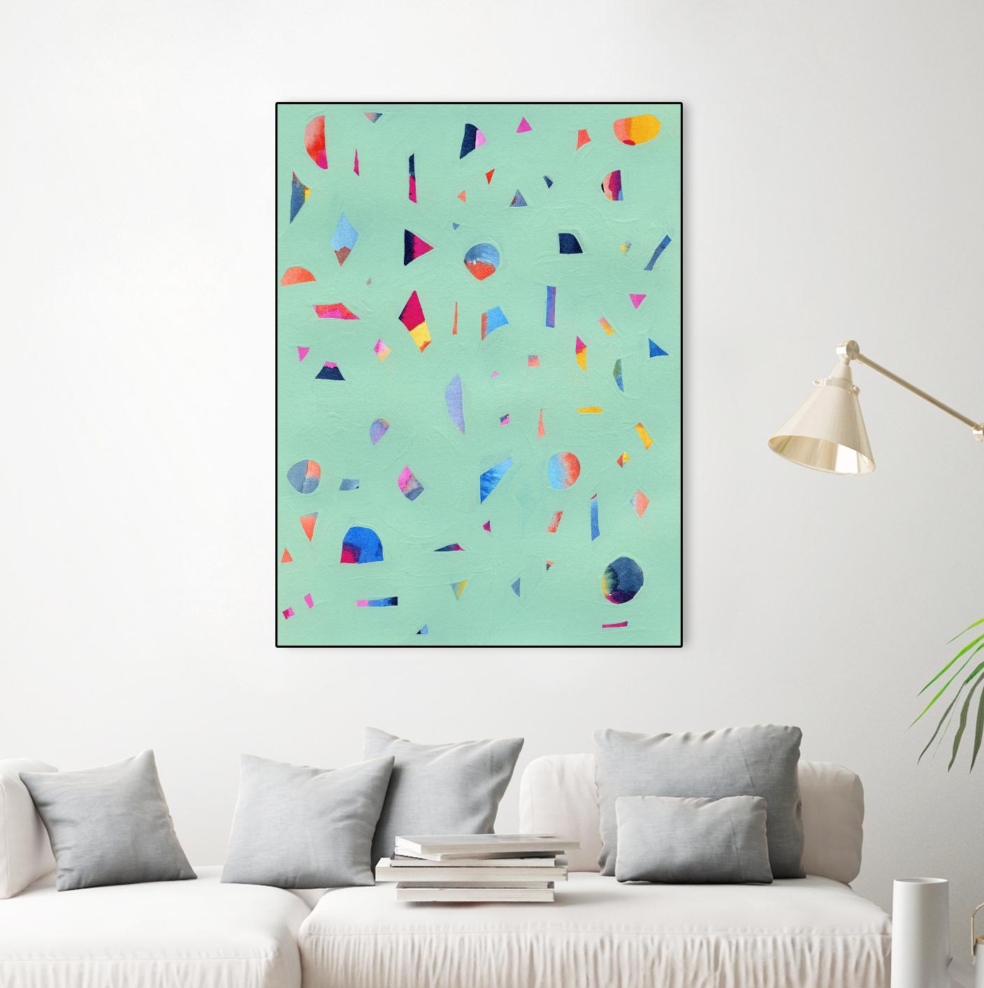 Confetti 1 by Erin Lin on GIANT ART - turquoise abstract