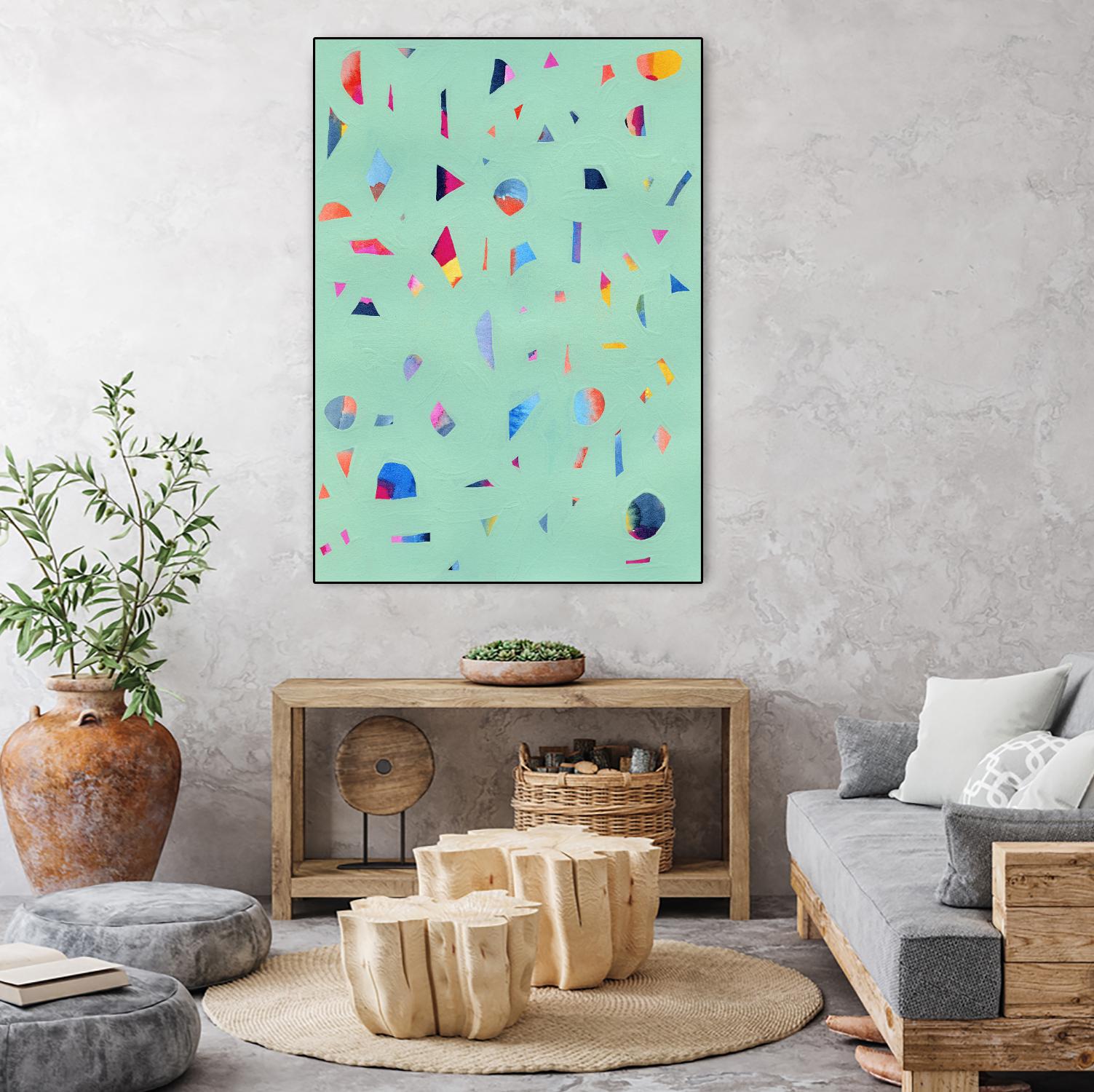 Confetti 1 by Erin Lin on GIANT ART - turquoise abstract