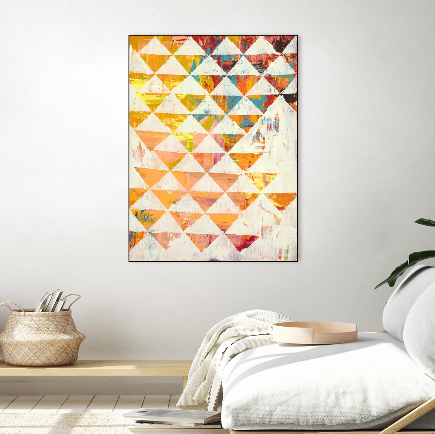 Triangular Configurations 1 by Akiko Hiromoto on GIANT ART - red abstract