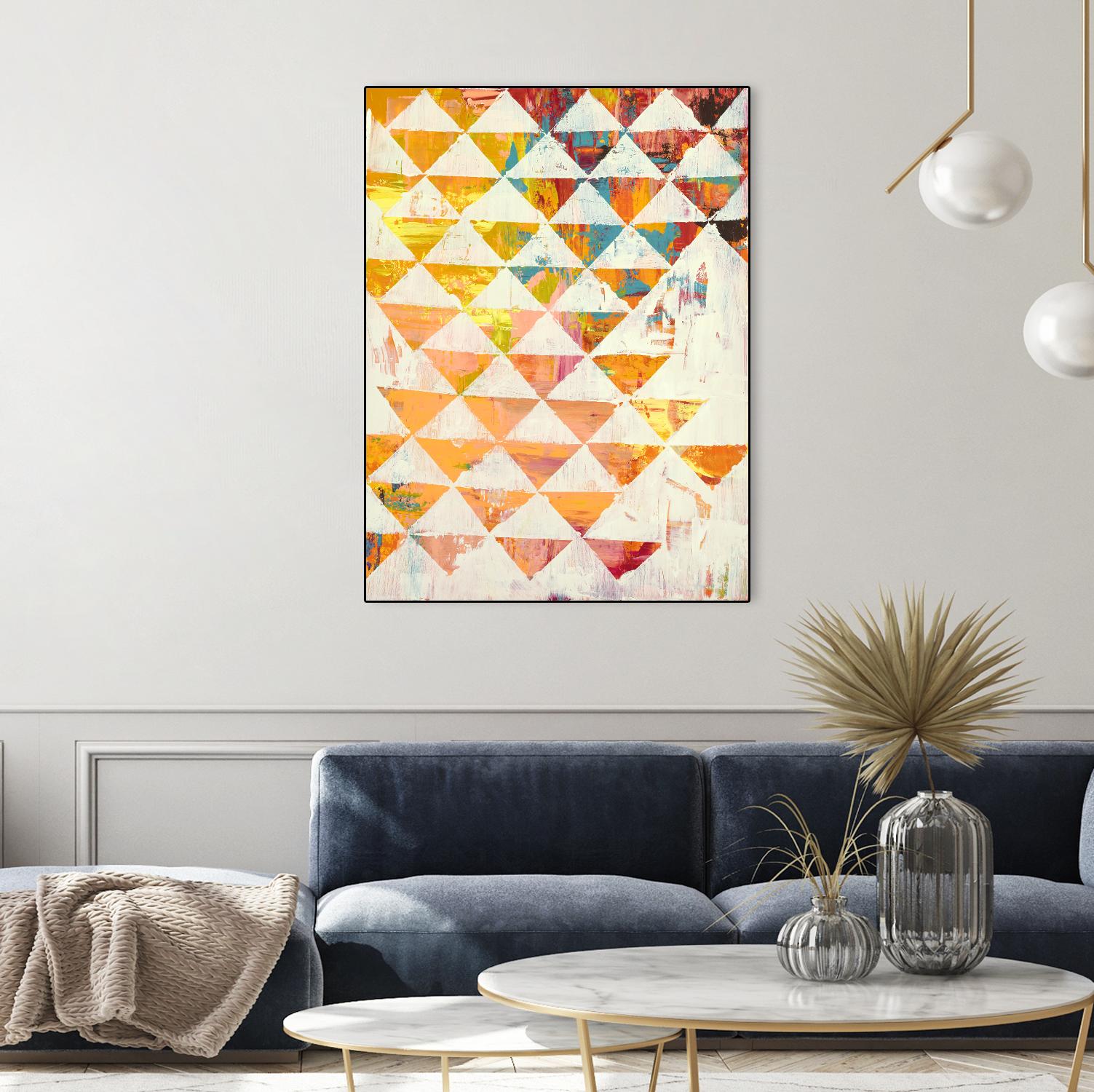 Triangular Configurations 1 by Akiko Hiromoto on GIANT ART - red abstract