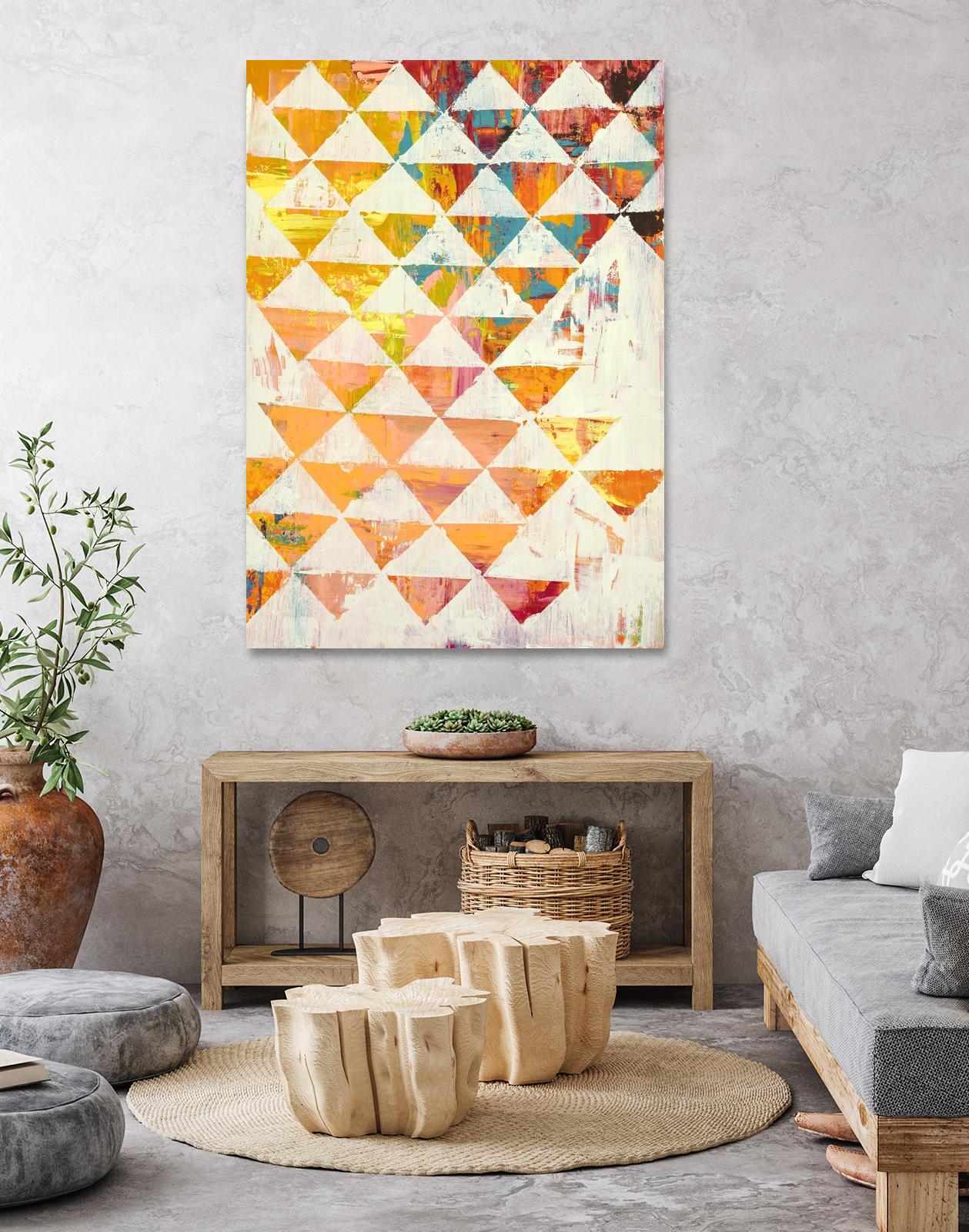 Triangular Configurations 1 by Akiko Hiromoto on GIANT ART - beige patterns