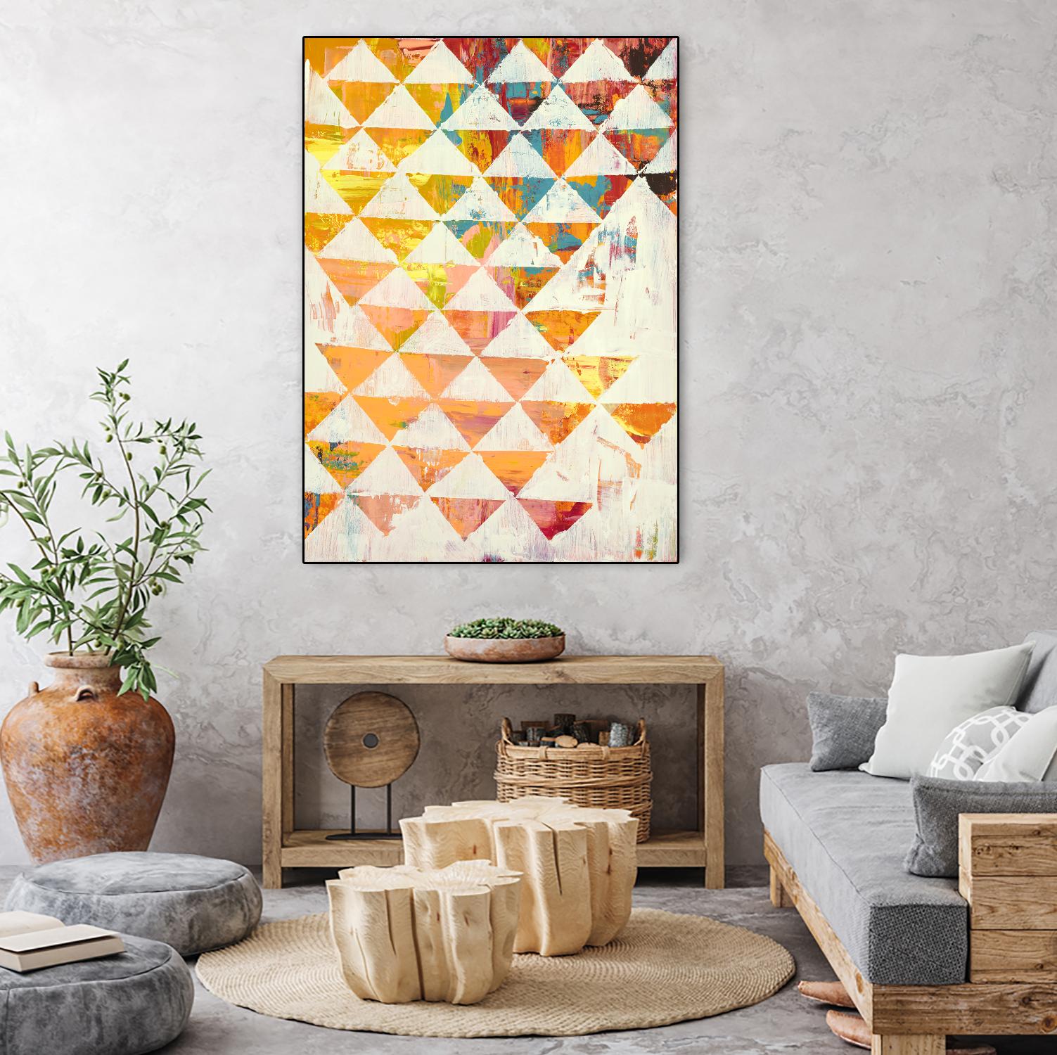 Triangular Configurations 1 by Akiko Hiromoto on GIANT ART - red abstract