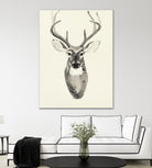 Watercolor Deerhead 2 by Gordon, Ben Gordon on GIANT ART - black animals deer