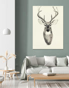 Watercolor Deerhead 2 by Gordon, Ben Gordon on GIANT ART - white black & white deer