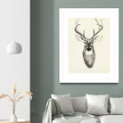 Watercolor Deerhead 2 by Gordon, Ben Gordon on GIANT ART - white black & white deer