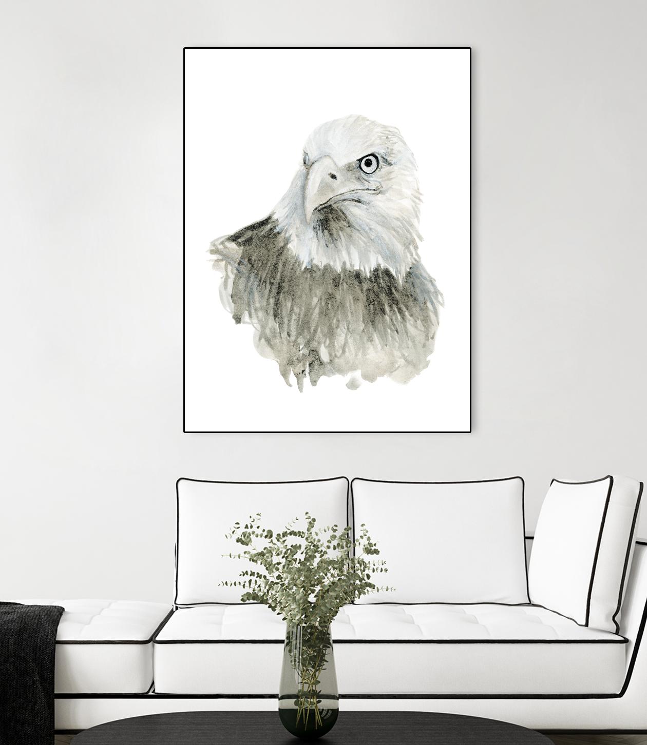 Eagle Bust by Brenna Harvey on GIANT ART - blue vintage