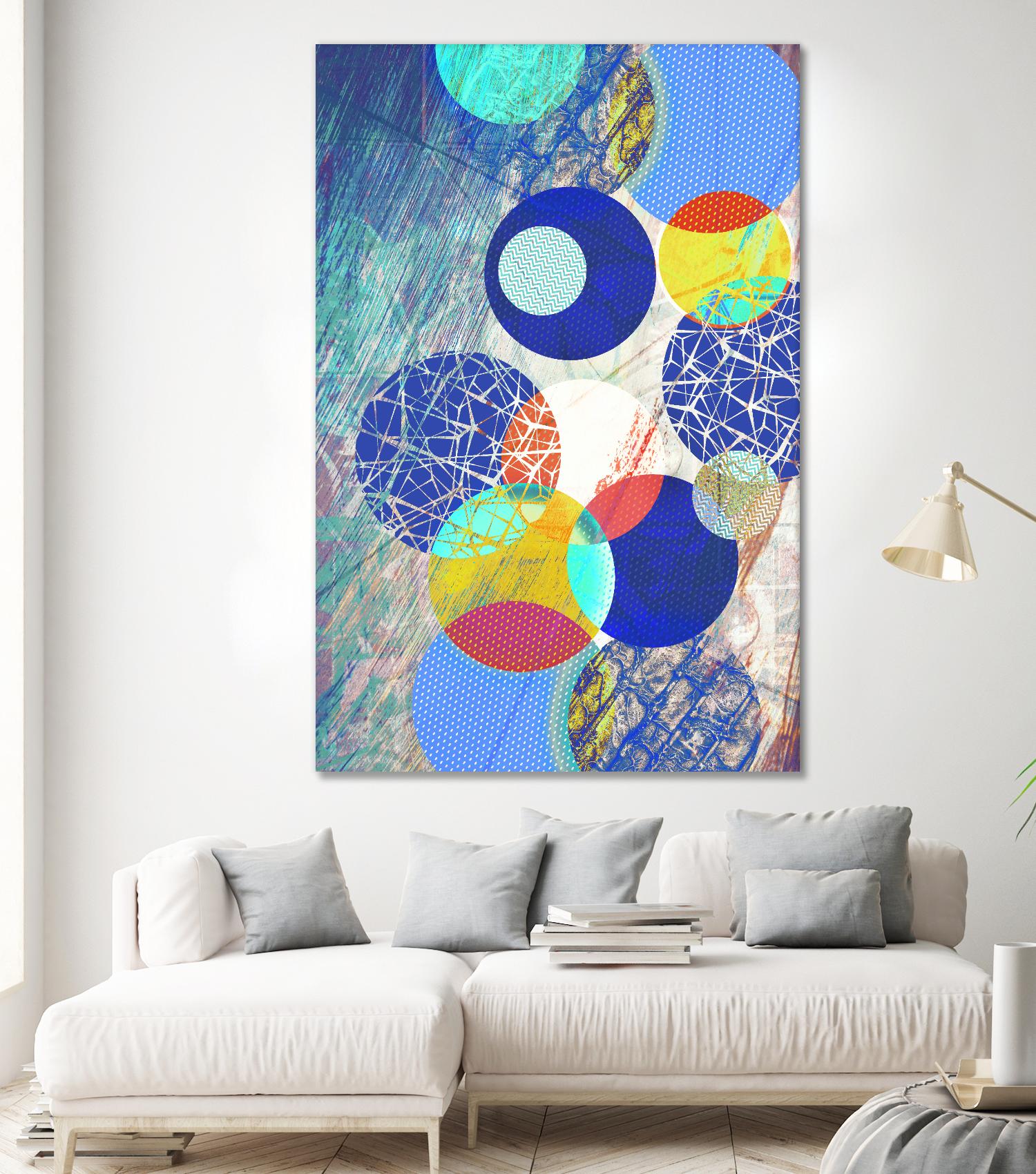 Patterned Circles 1 by THE Studio on GIANT ART - red abstract