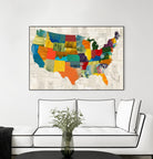 Collaged US Map by THE Studio on GIANT ART - green maps