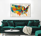 Collaged US Map by THE Studio on GIANT ART - green maps