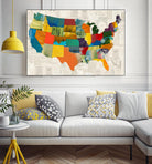 Collaged US Map by THE Studio on GIANT ART - green maps