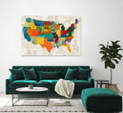 Collaged US Map by THE Studio on GIANT ART - beige illustration us map