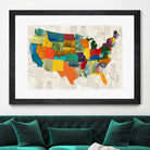Collaged US Map by THE Studio on GIANT ART - beige illustration us map