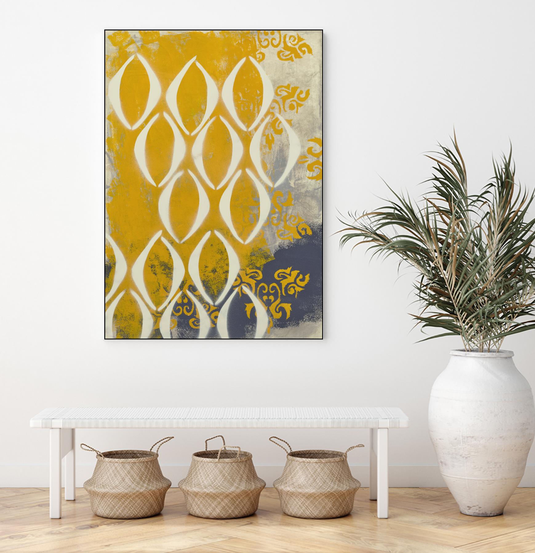 Yellow Pintura 2 by Sid Rativo on GIANT ART - white abstract