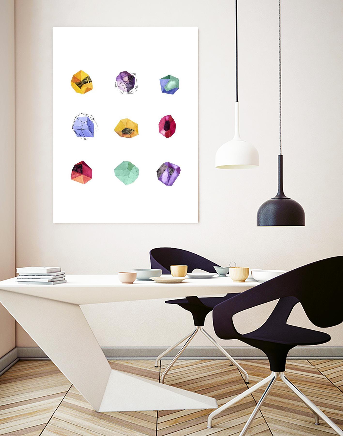 Faceted 1 Recolor by Natasha Marie on GIANT ART - red abstract