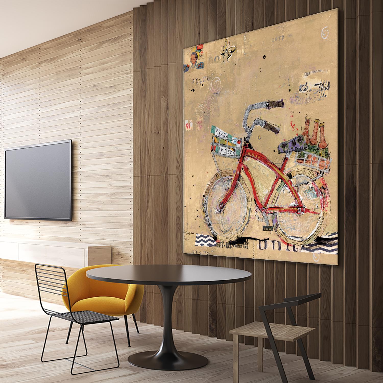Pizza and Beer by Kellie Day on GIANT ART - beige leisure