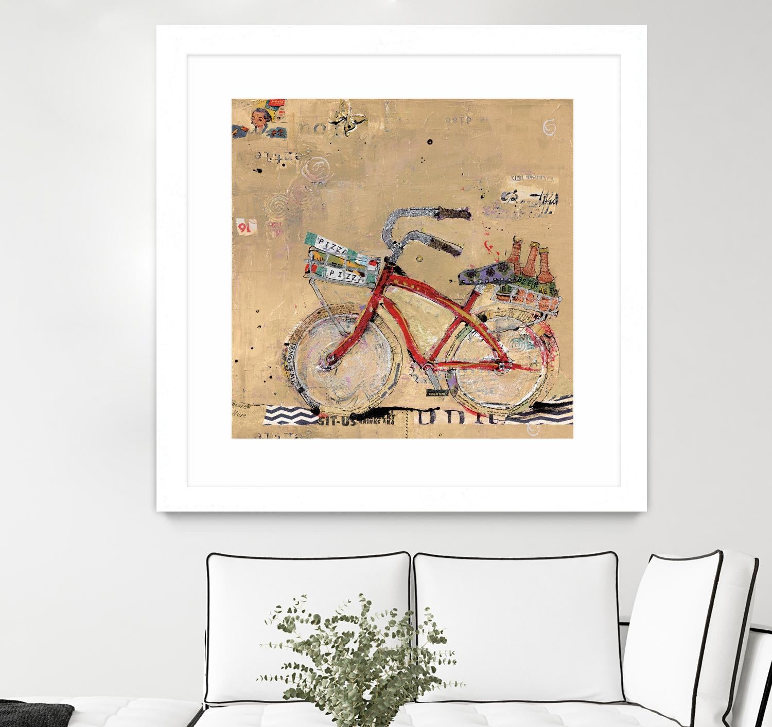 Pizza and Beer by Kellie Day on GIANT ART - beige leisure