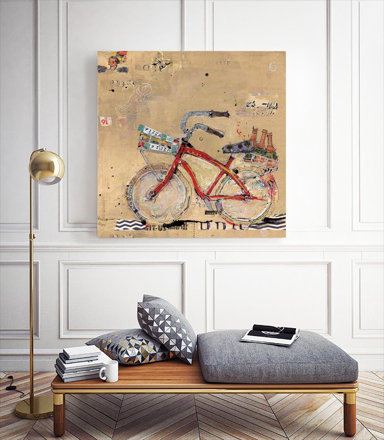 Pizza and Beer by Kellie Day on GIANT ART - beige leisure