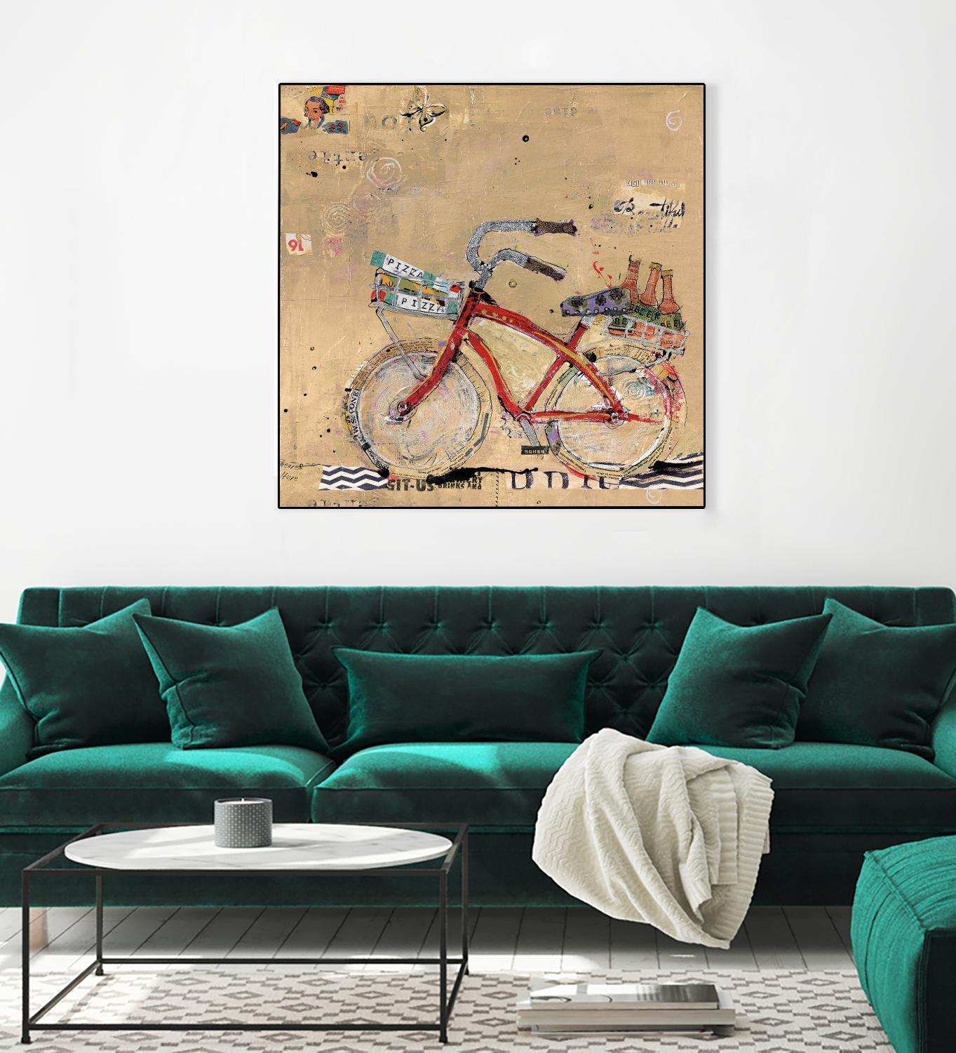 Pizza and Beer by Kellie Day on GIANT ART - beige leisure
