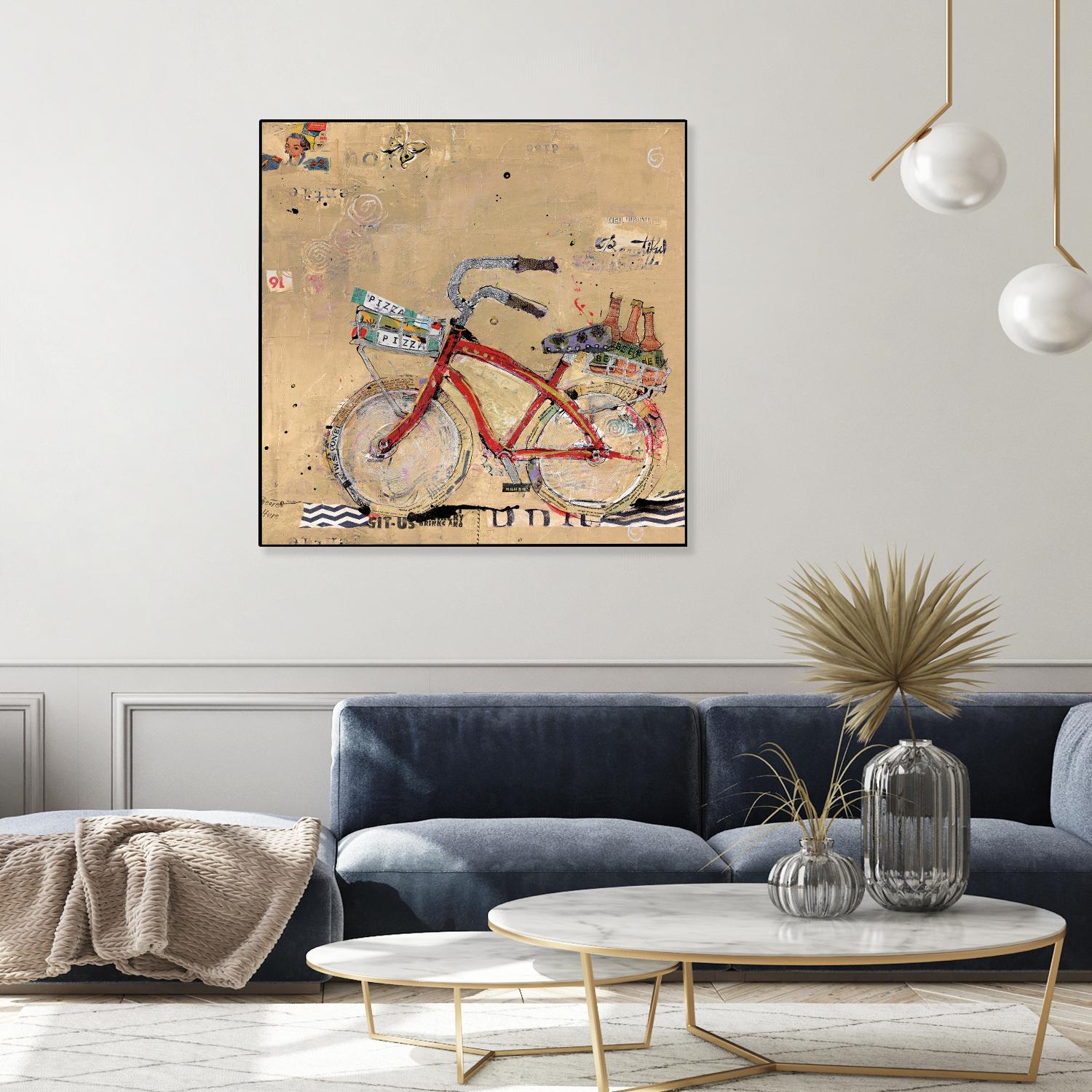 Pizza and Beer by Kellie Day on GIANT ART - beige leisure