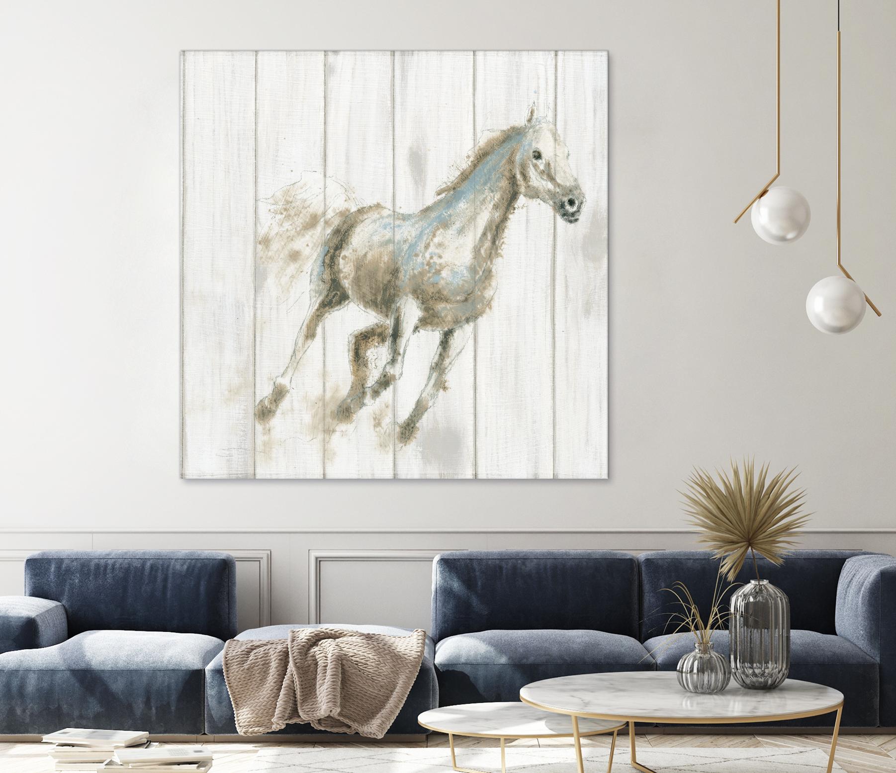 Stallion I on Birch by James Wiens on GIANT ART - grey animals