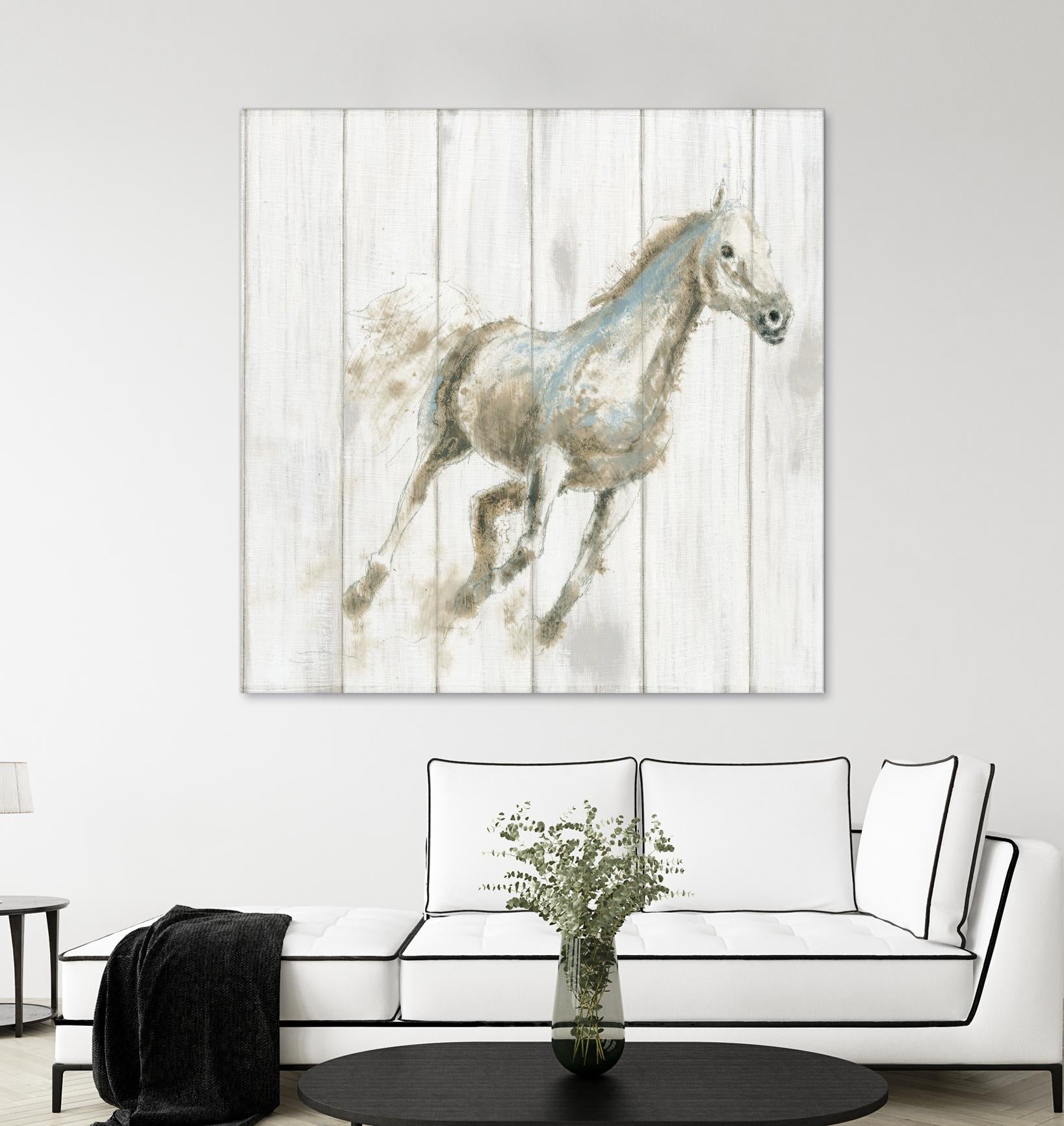 Stallion I on Birch by James Wiens on GIANT ART - grey animals