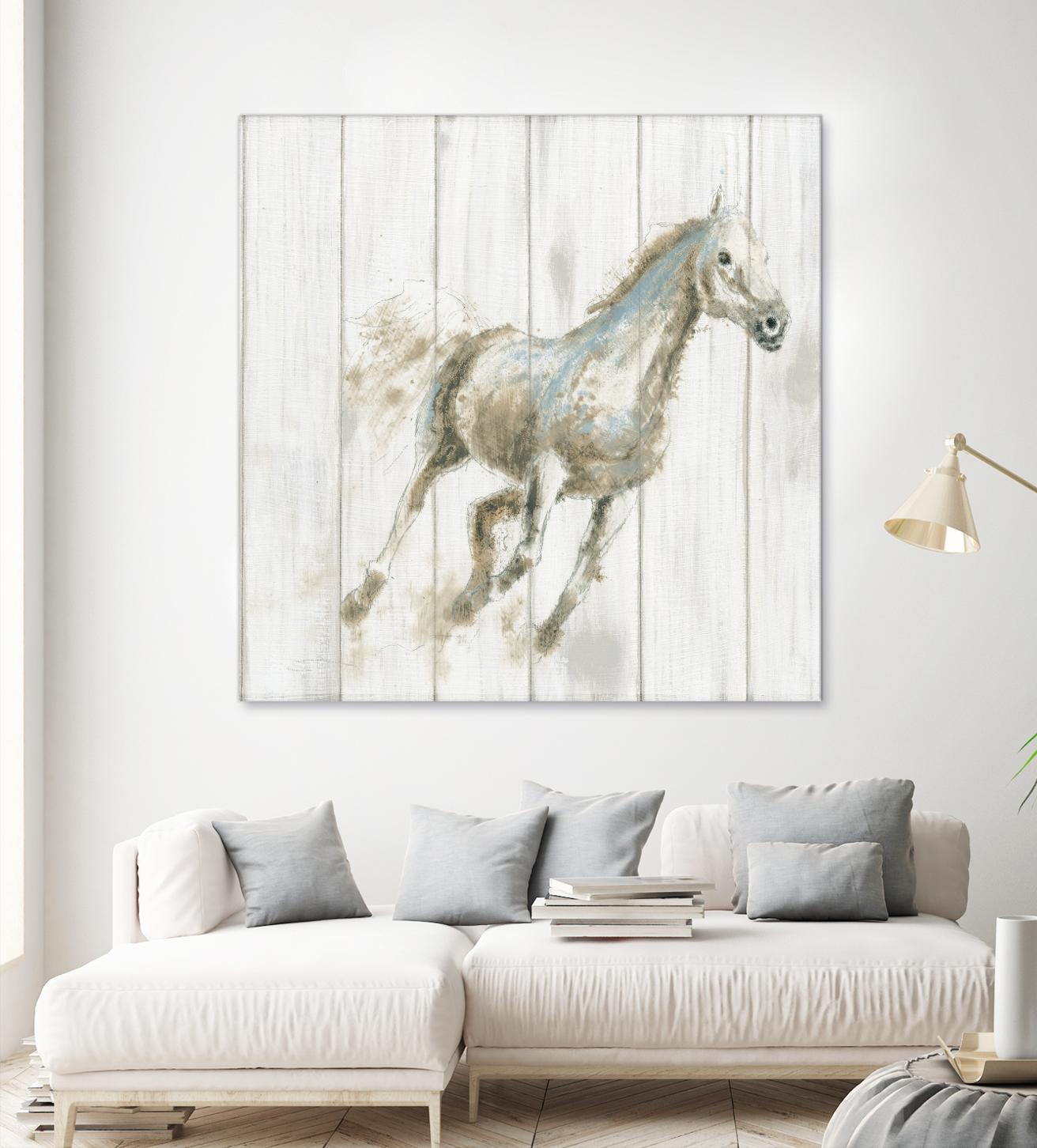 Stallion I on Birch by James Wiens on GIANT ART - grey animals