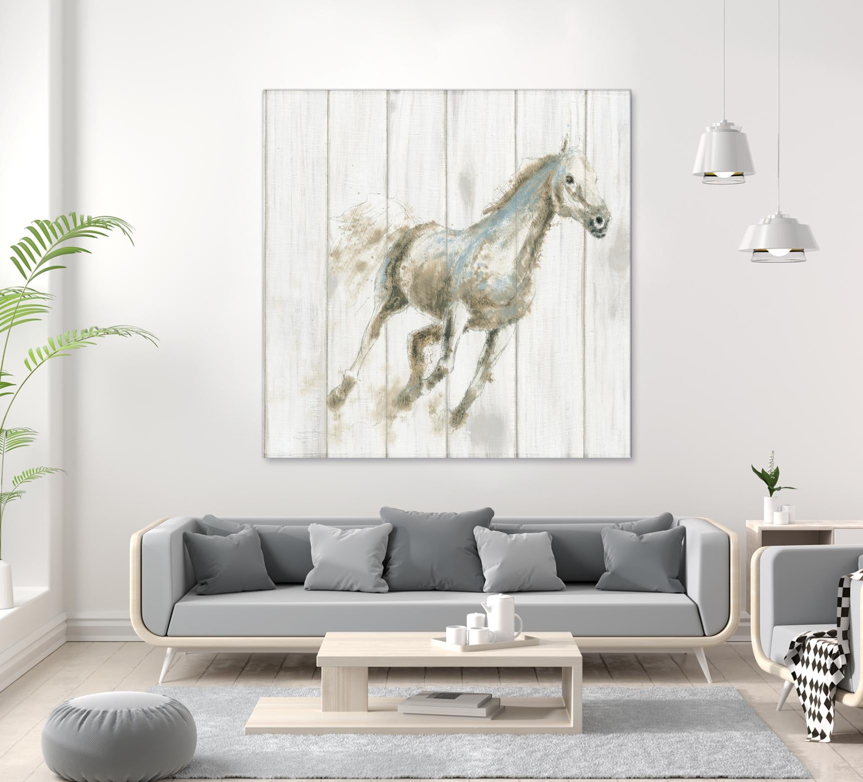 Stallion I on Birch by James Wiens on GIANT ART - grey animals