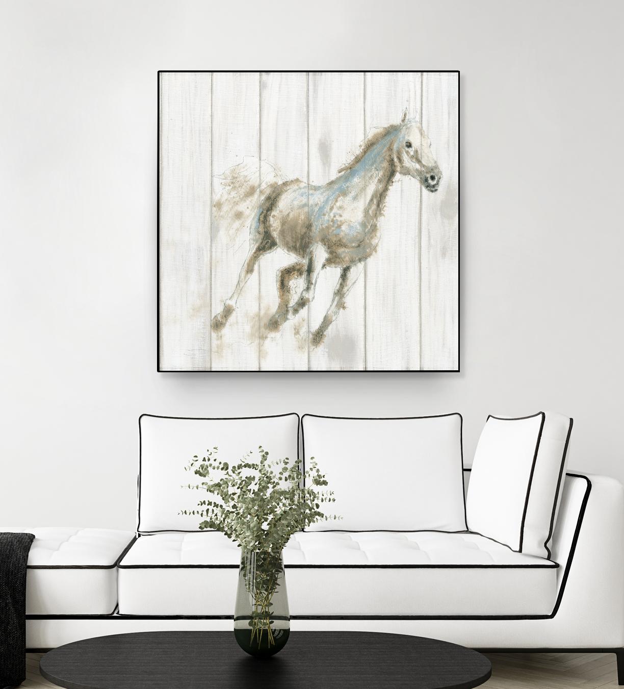 Stallion I on Birch by James Wiens on GIANT ART - grey animals
